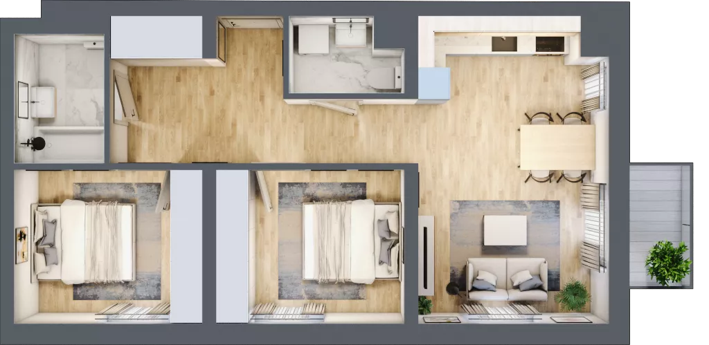 3 pokoje, mieszkanie 60,60 m², piętro 2, oferta nr B4/2/30, MONTANO, Polanica-Zdrój, al. Zwycięzców