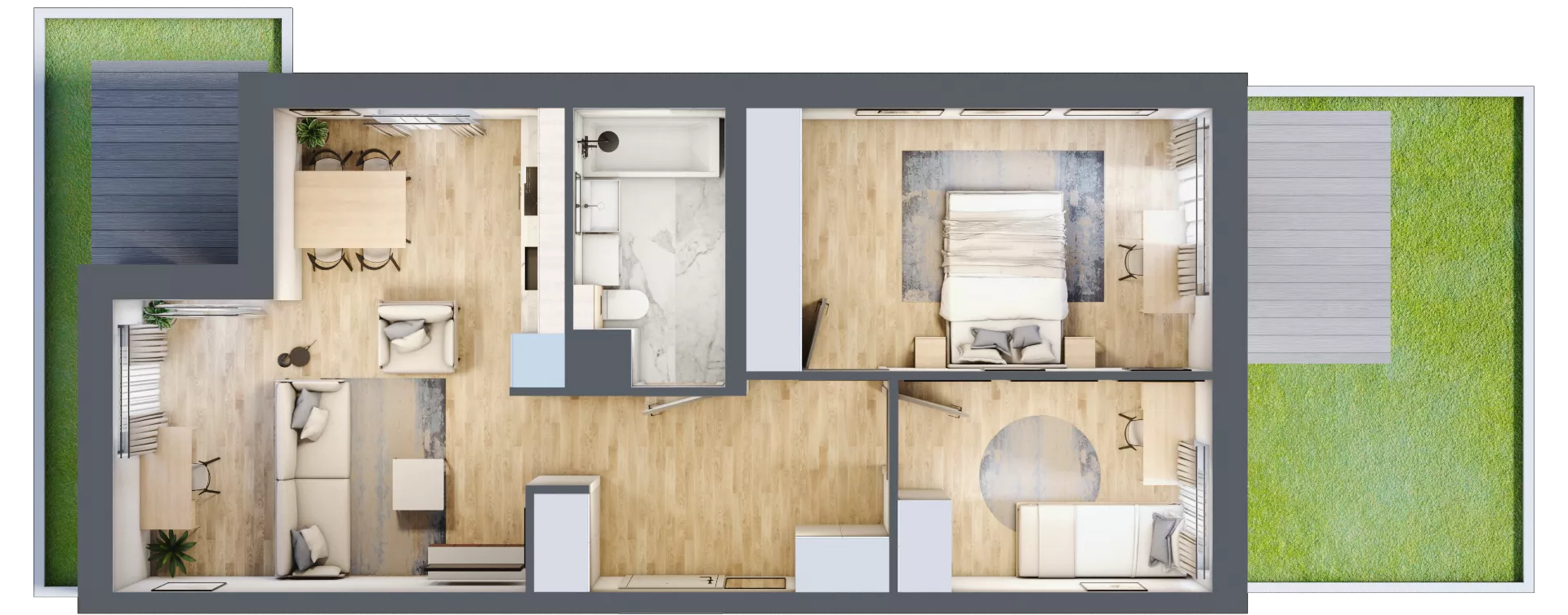 3 pokoje, mieszkanie 59,92 m², parter, oferta nr 9C.16, Zielona Przystań, Poznań, Naramowice, ul. Błażeja 9