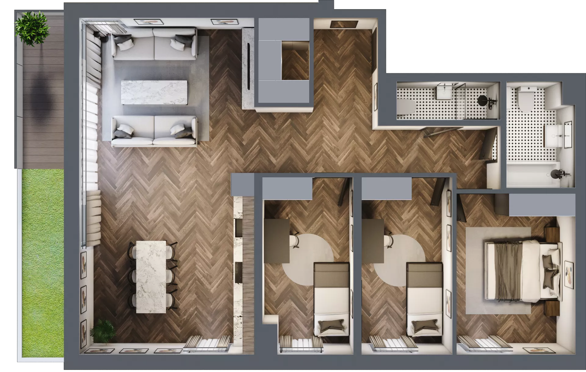 4 pokoje, mieszkanie 95,92 m², piętro 1, oferta nr A8, Augustówka Residence, Warszawa, Mokotów, Augustówka, ul. Kostrzyńska 18
