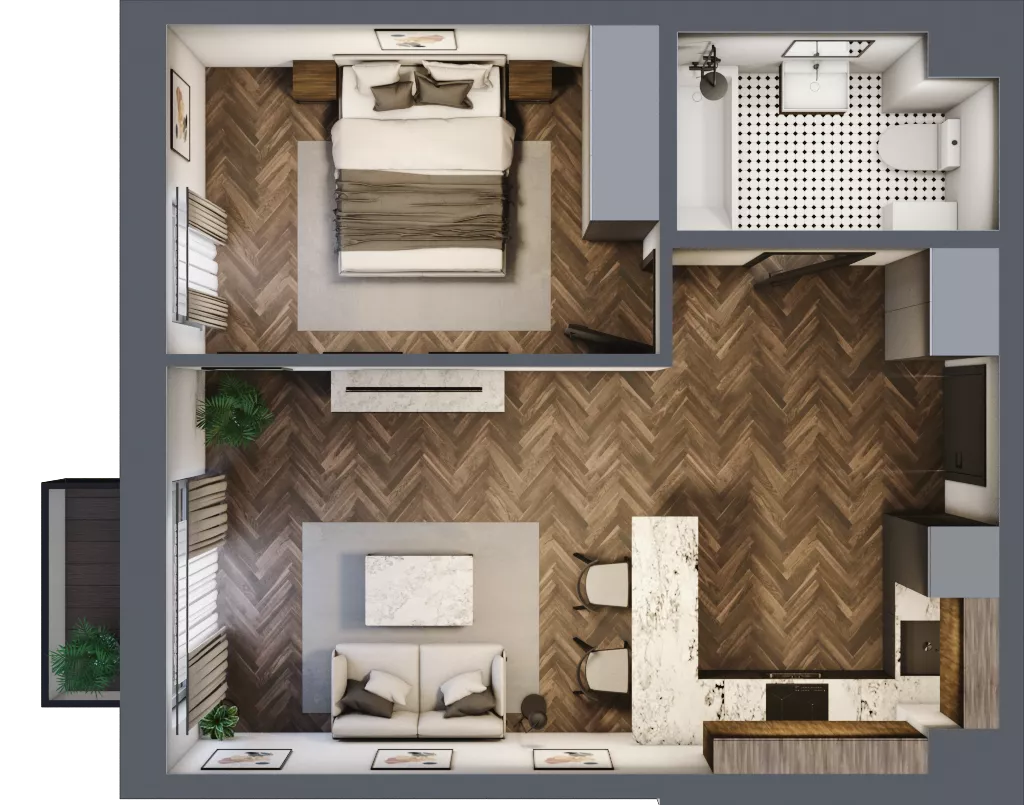 2 pokoje, mieszkanie 42,37 m², piętro 1, oferta nr A11, Augustówka Residence, Warszawa, Mokotów, Augustówka, ul. Kostrzyńska 18