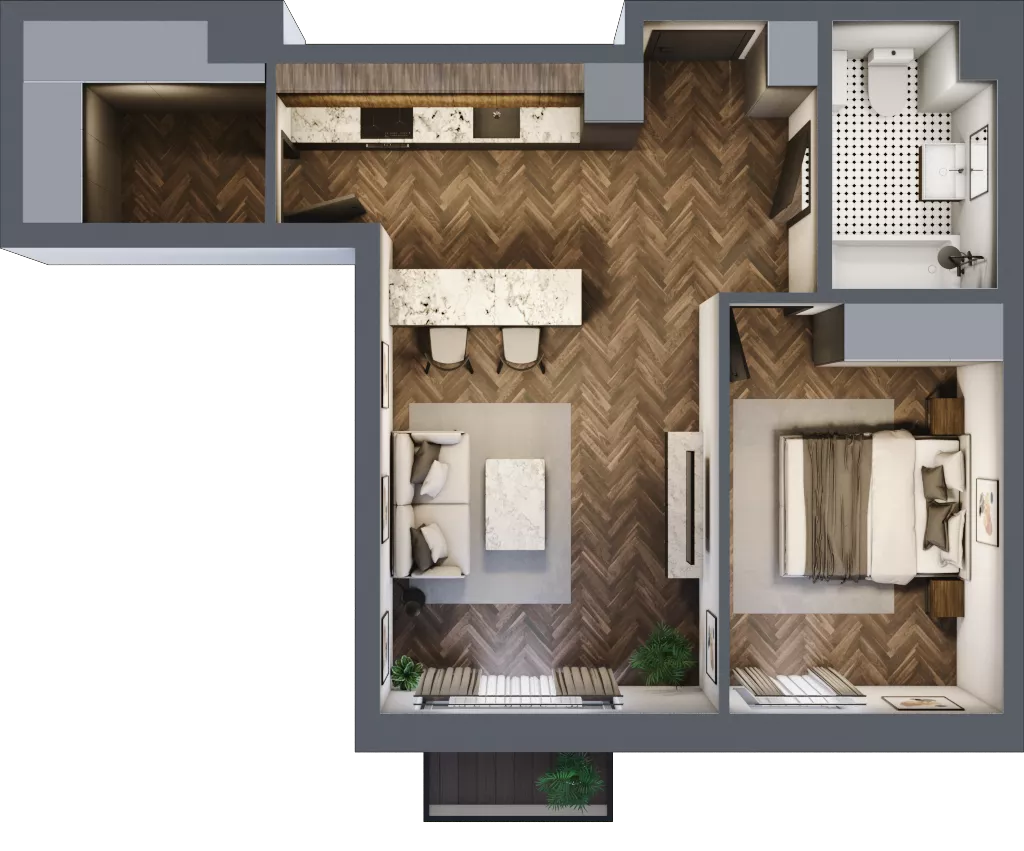 3 pokoje, mieszkanie 47,93 m², piętro 1, oferta nr A14, Augustówka Residence, Warszawa, Mokotów, Augustówka, ul. Kostrzyńska 18