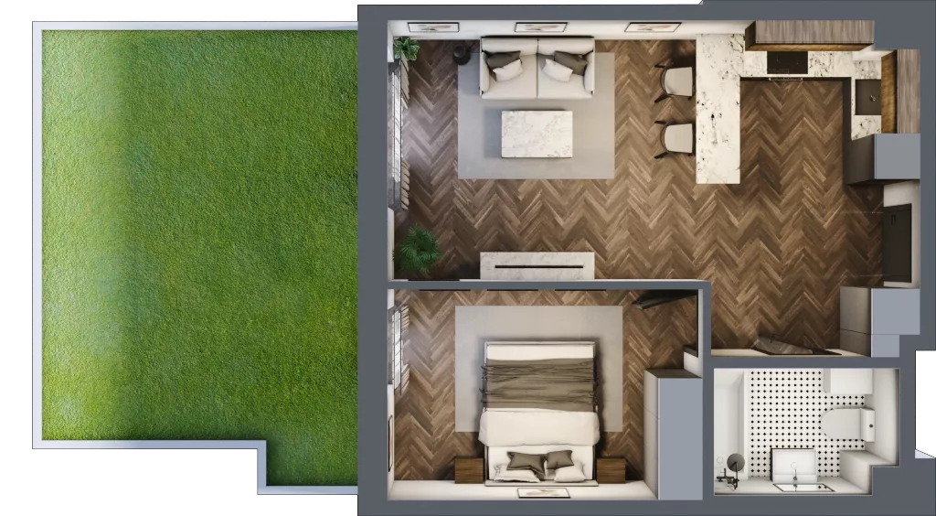 2 pokoje, mieszkanie 41,94 m², parter, oferta nr A24, Augustówka Residence, Warszawa, Mokotów, Augustówka, ul. Kostrzyńska 18