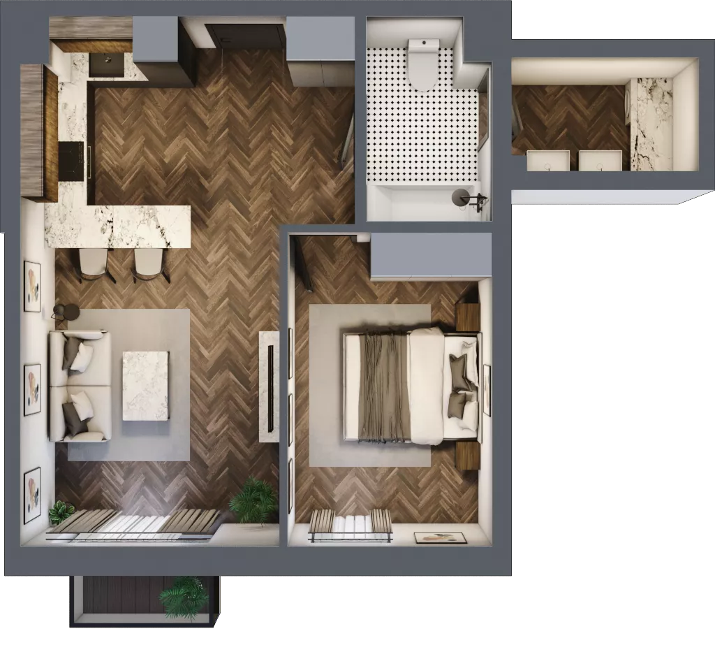 2 pokoje, mieszkanie 46,14 m², piętro 1, oferta nr A30, Augustówka Residence, Warszawa, Mokotów, Augustówka, ul. Kostrzyńska 18