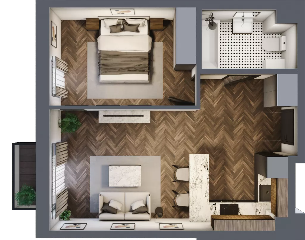 2 pokoje, mieszkanie 41,89 m², piętro 1, oferta nr A33, Augustówka Residence, Warszawa, Mokotów, Augustówka, ul. Kostrzyńska 18