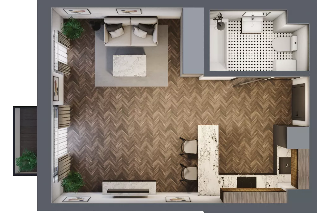 1 pokój, mieszkanie 36,13 m², piętro 1, oferta nr A34, Augustówka Residence, Warszawa, Mokotów, Augustówka, ul. Kostrzyńska 18