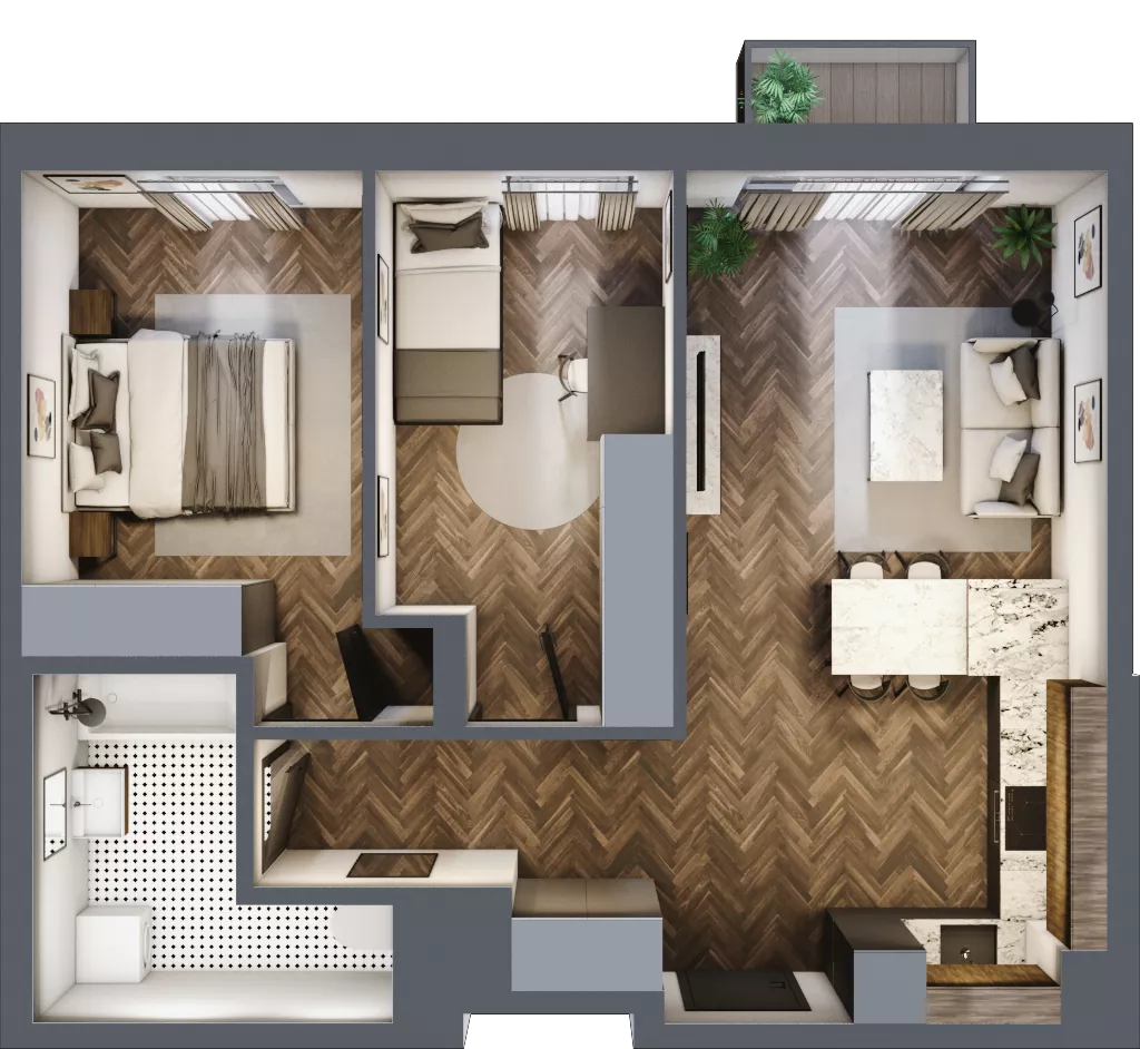 3 pokoje, mieszkanie 58,29 m², piętro 2, oferta nr B18, Augustówka Residence, Warszawa, Mokotów, Augustówka, ul. Kostrzyńska 18
