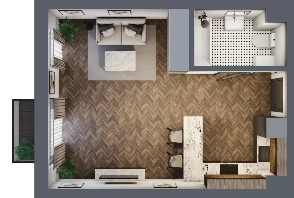 1 pokój, mieszkanie 35,88 m², piętro 1, oferta nr B35, Augustówka Residence, Warszawa, Mokotów, Augustówka, ul. Kostrzyńska 18