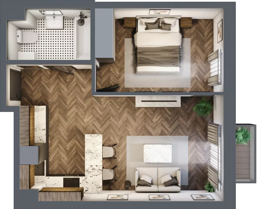 2 pokoje, mieszkanie 40,79 m², piętro 1, oferta nr B39, Augustówka Residence, Warszawa, Mokotów, Augustówka, ul. Kostrzyńska 18