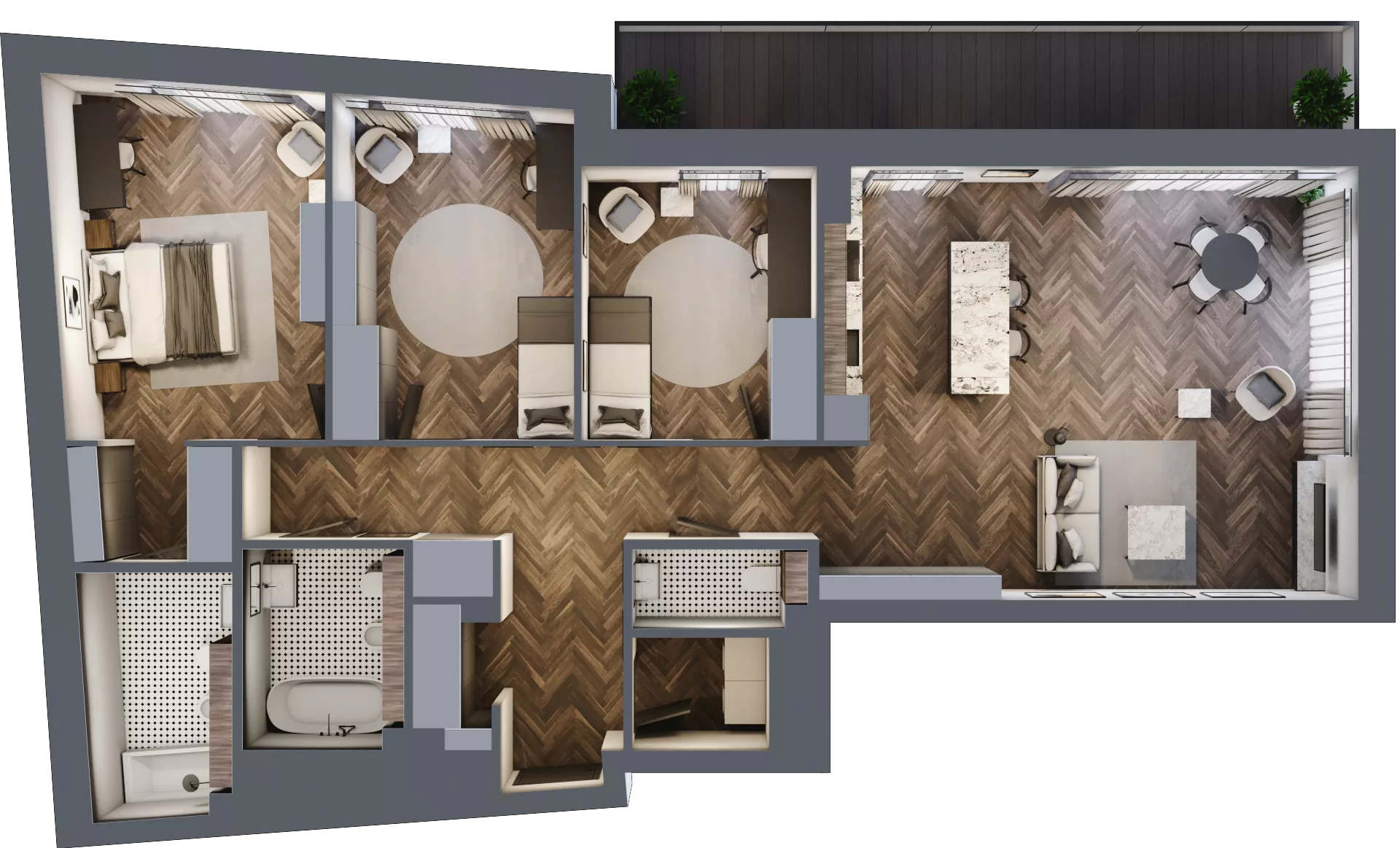 4 pokoje, apartament 119,92 m², piętro 1, oferta nr M04, Apartamenty Orkana, Warszawa, Mokotów, Ksawerów, ul. Orkana 12