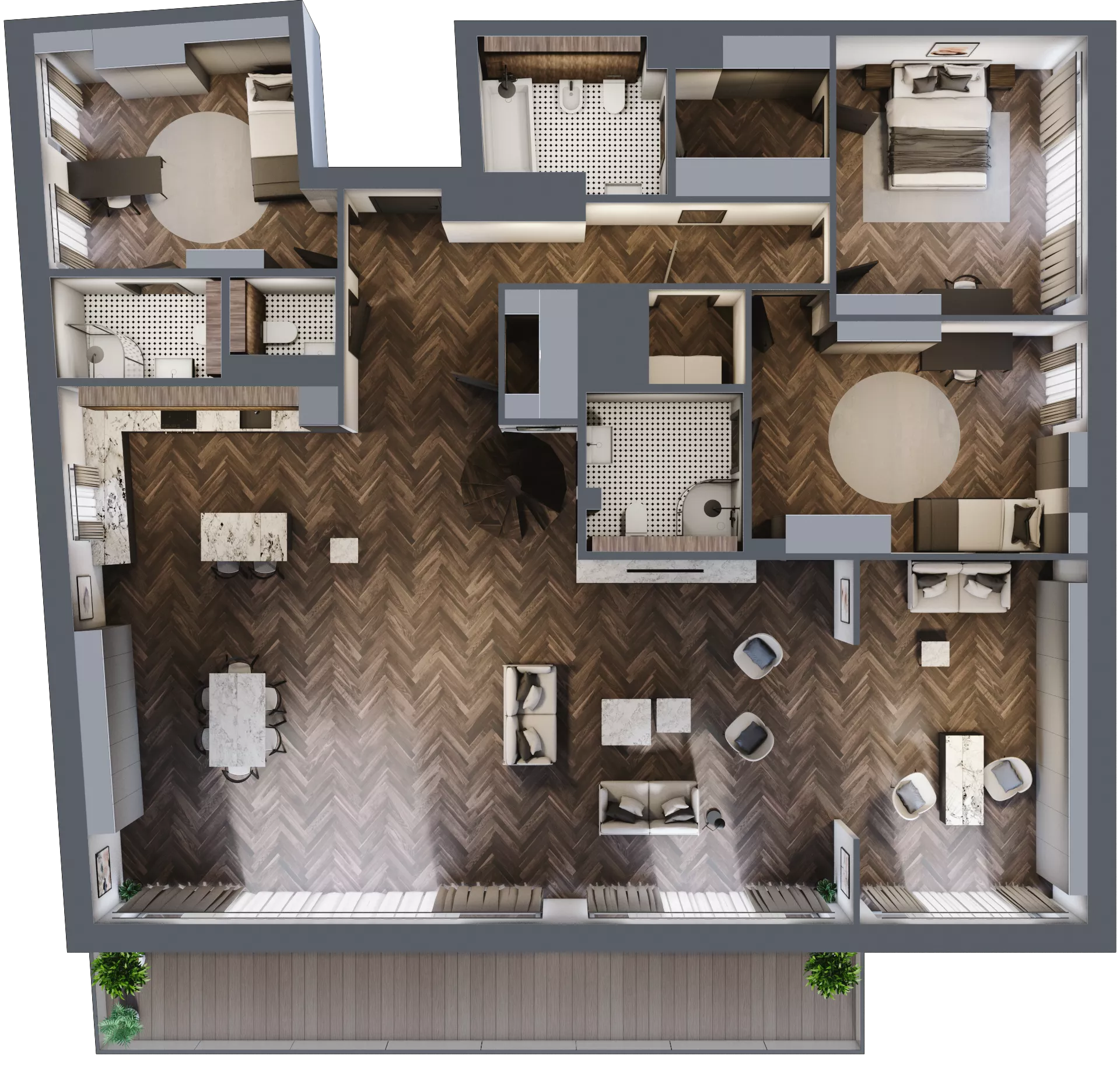 5 pokoi, apartament 194,39 m², piętro 3, oferta nr M13, Apartamenty Orkana, Warszawa, Mokotów, Ksawerów, ul. Orkana 12