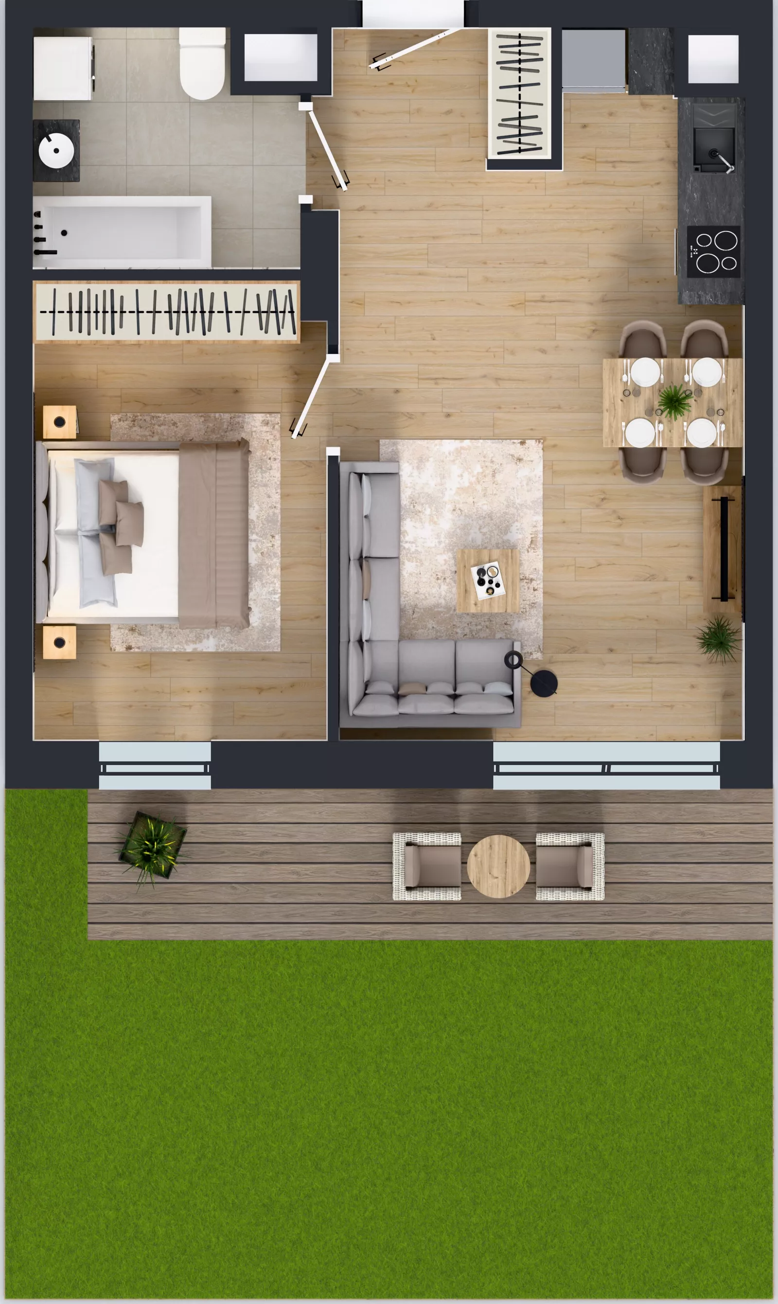 2 pokoje, mieszkanie 43,47 m², parter, oferta nr 1.A.0.03, Murapol Forum, Łódź, Śródmieście, ul. Targowa