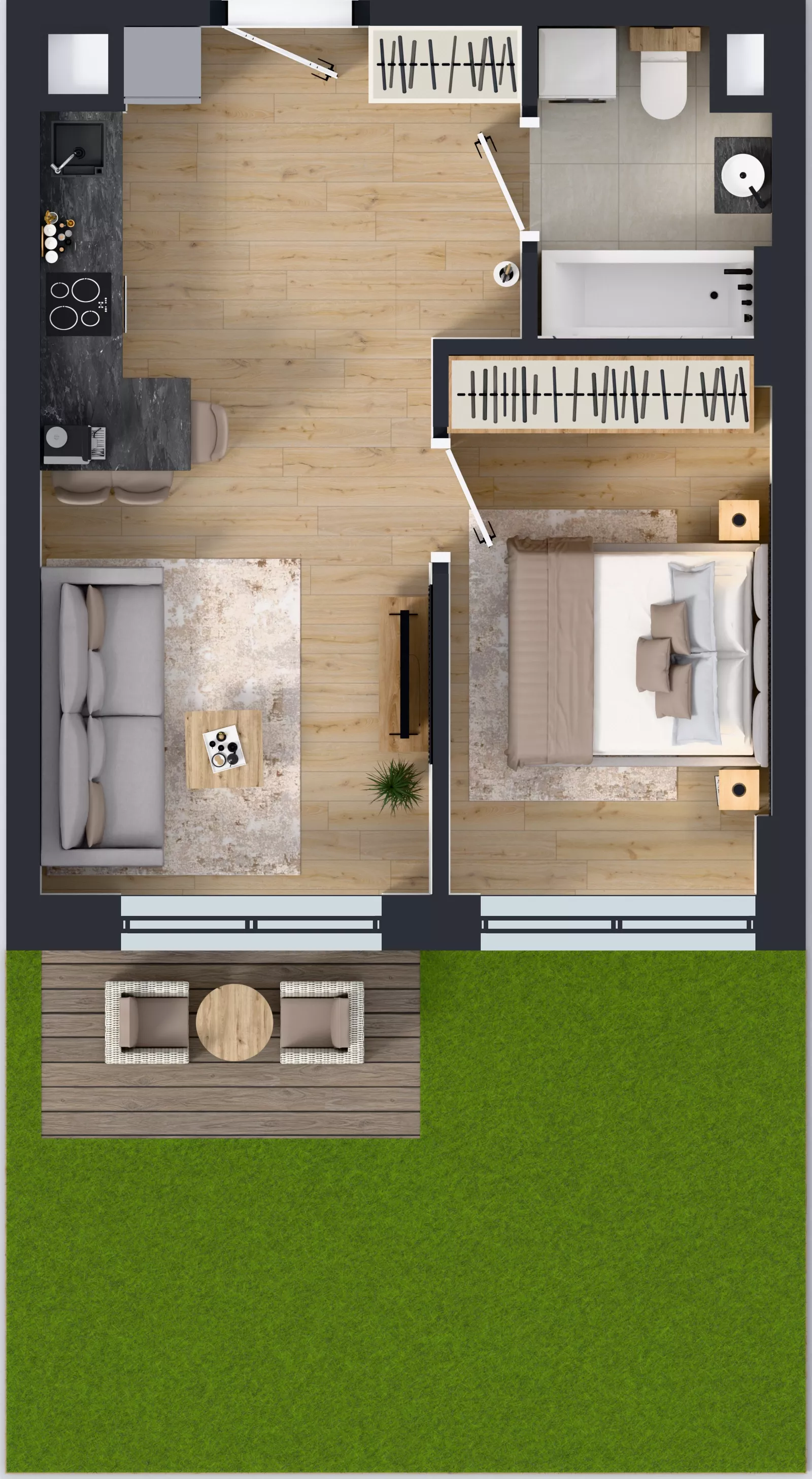 2 pokoje, mieszkanie 36,64 m², parter, oferta nr 1.A.0.04, Murapol Forum, Łódź, Śródmieście, ul. Targowa