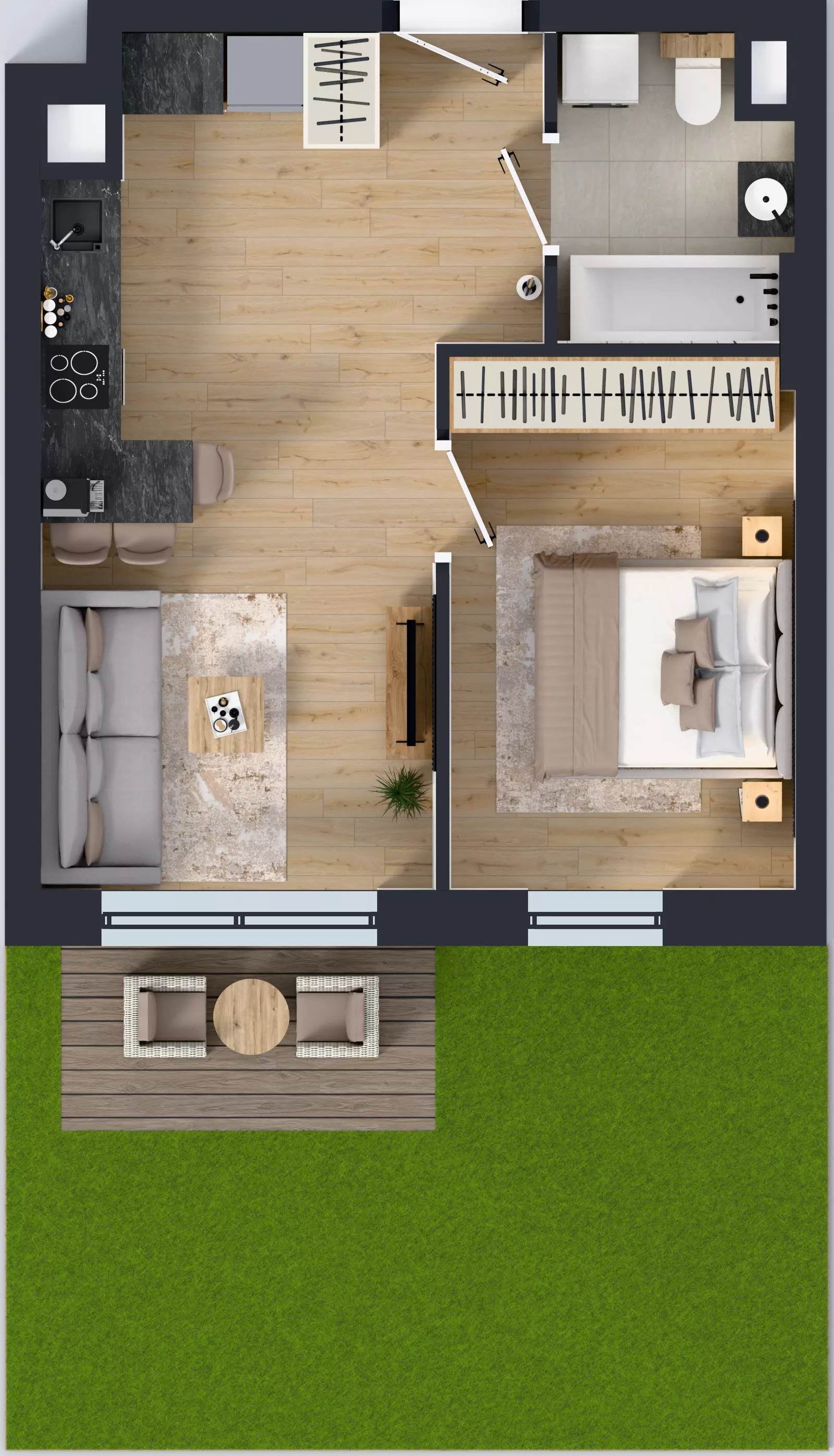 2 pokoje, mieszkanie 38,32 m², parter, oferta nr 1.A.0.05, Murapol Forum, Łódź, Śródmieście, ul. Targowa