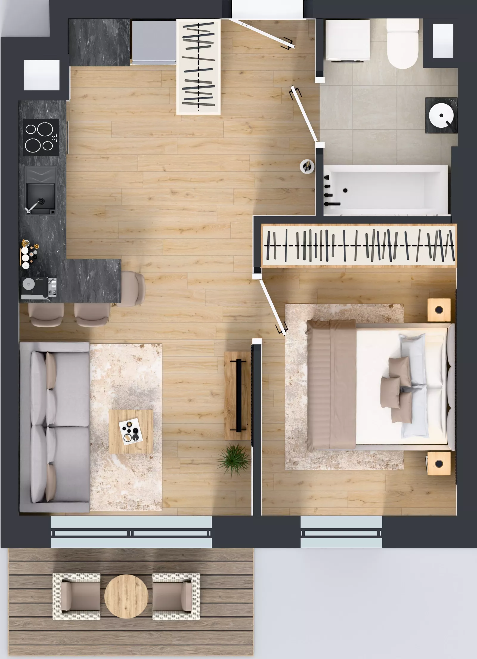2 pokoje, mieszkanie 38,69 m², piętro 1, oferta nr 1.A.1.08, Murapol Forum, Łódź, Śródmieście, ul. Targowa