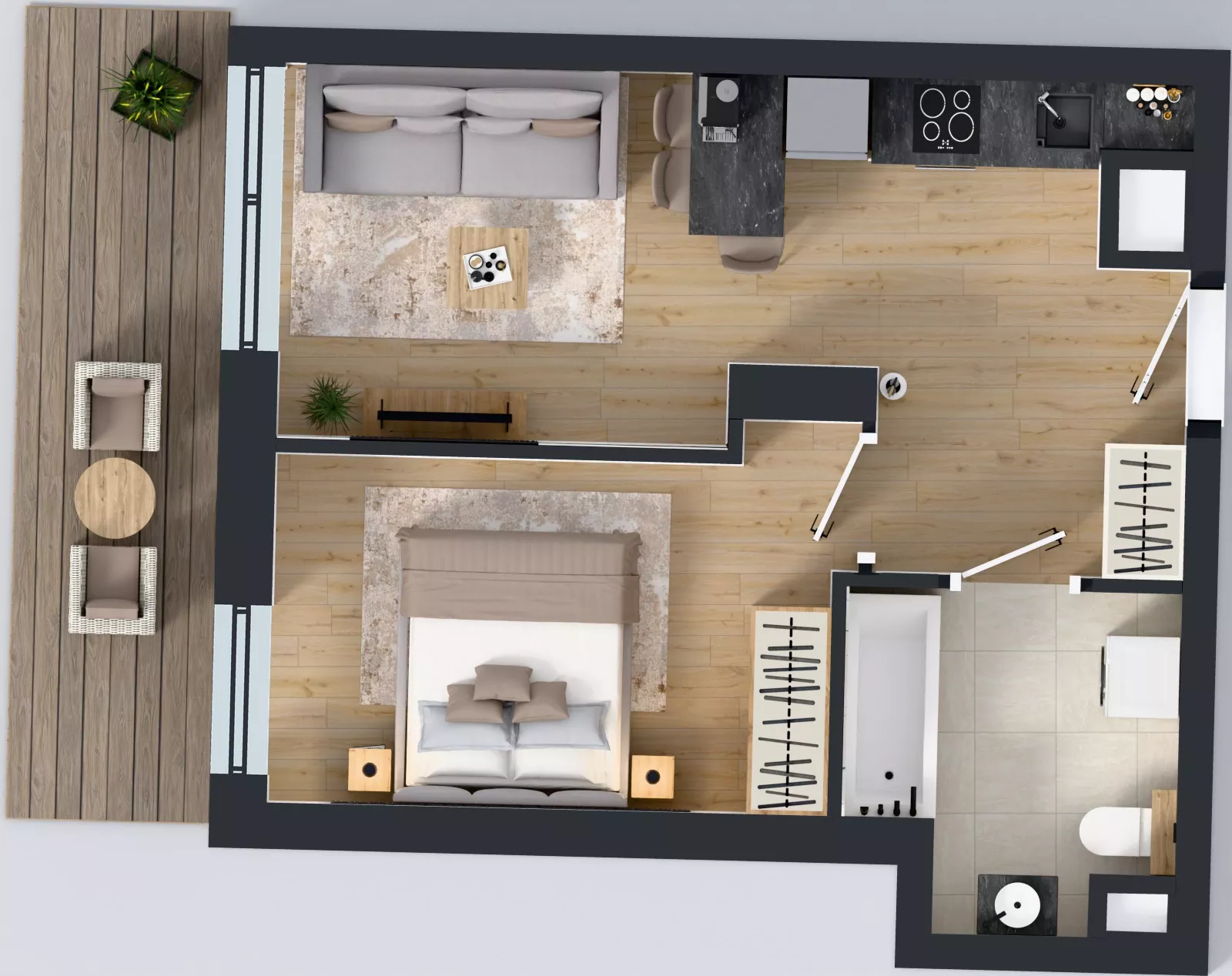 1 pokój, mieszkanie 36,31 m², piętro 1, oferta nr 1.C.1.09, Murapol Forum, Łódź, Śródmieście, ul. Targowa