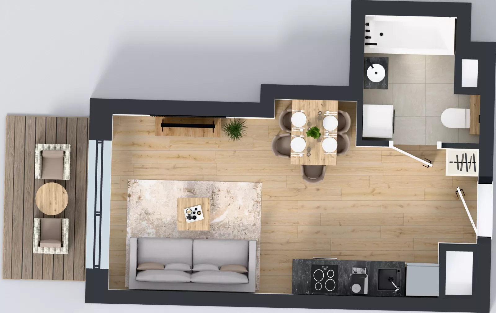 1 pokój, mieszkanie 25,03 m², piętro 1, oferta nr 1.C.1.10, Murapol Forum, Łódź, Śródmieście, ul. Targowa