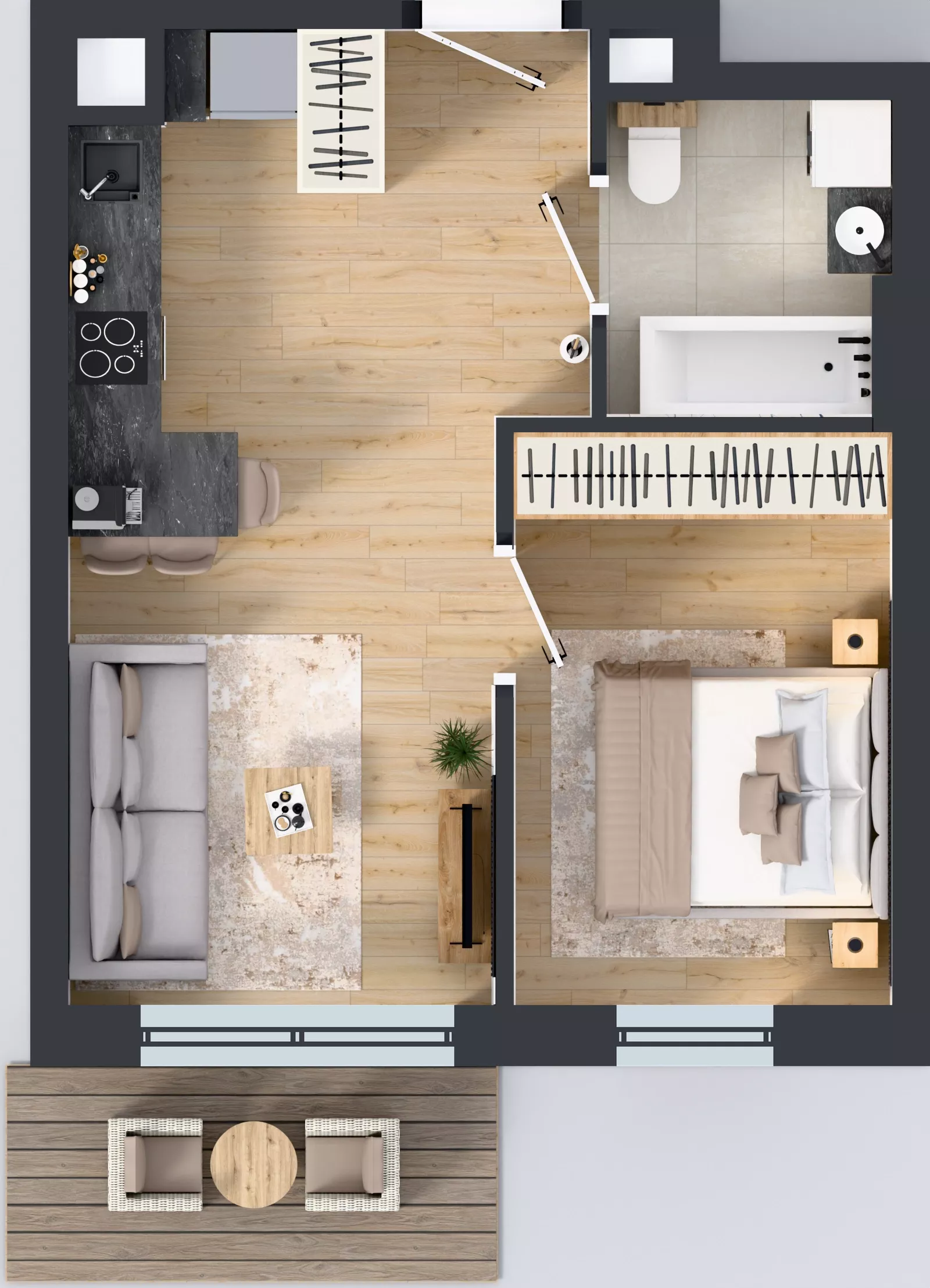 2 pokoje, mieszkanie 36,51 m², piętro 3, oferta nr 1.A.3.09, Murapol Forum, Łódź, Śródmieście, ul. Targowa