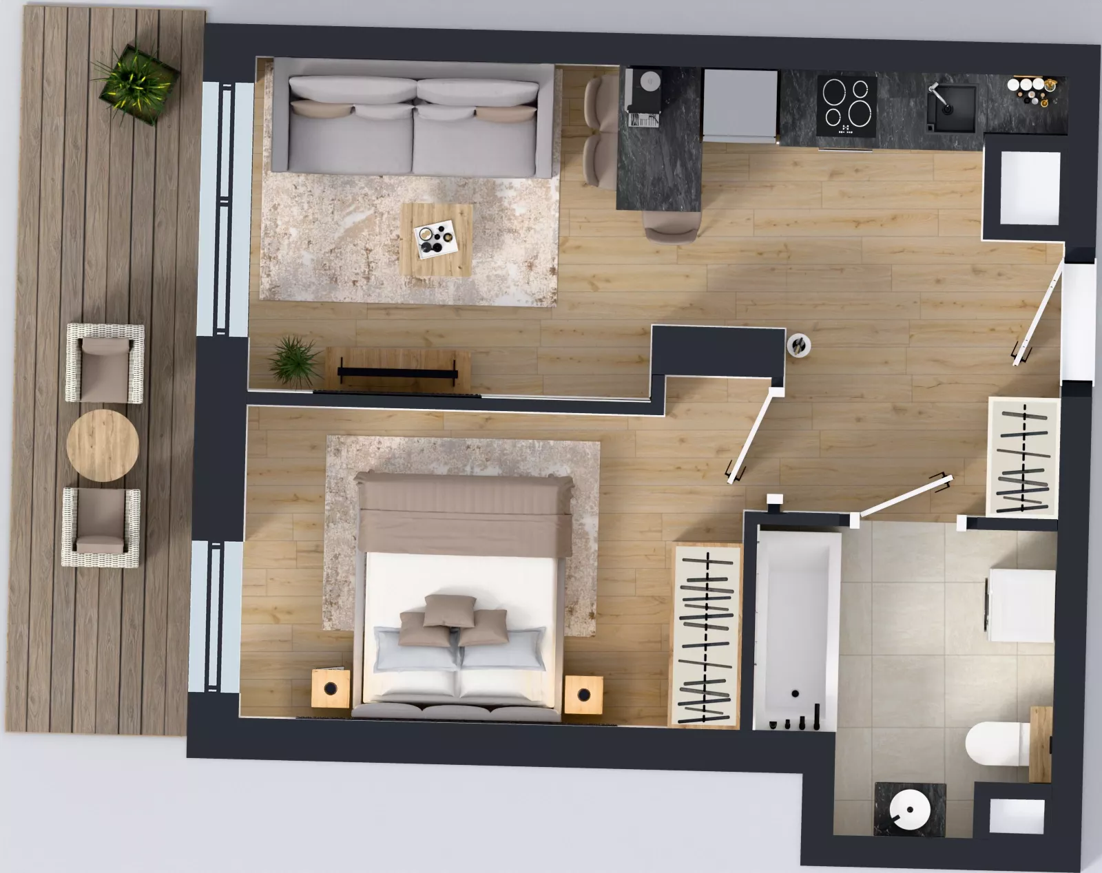 1 pokój, mieszkanie 36,72 m², piętro 3, oferta nr 1.C.3.09, Murapol Forum, Łódź, Śródmieście, ul. Targowa