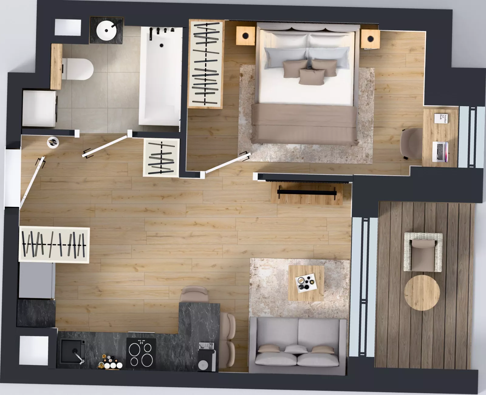 2 pokoje, mieszkanie 35,06 m², piętro 4, oferta nr 1.C.4.07, Murapol Forum, Łódź, Śródmieście, ul. Targowa