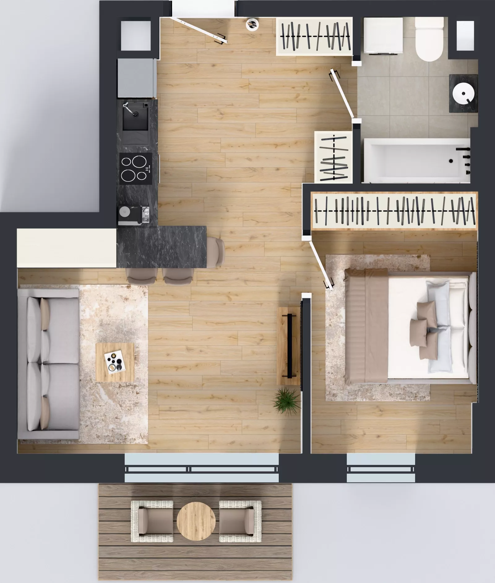 2 pokoje, mieszkanie 41,75 m², piętro 5, oferta nr 1.A.5.04, Murapol Forum, Łódź, Śródmieście, ul. Targowa