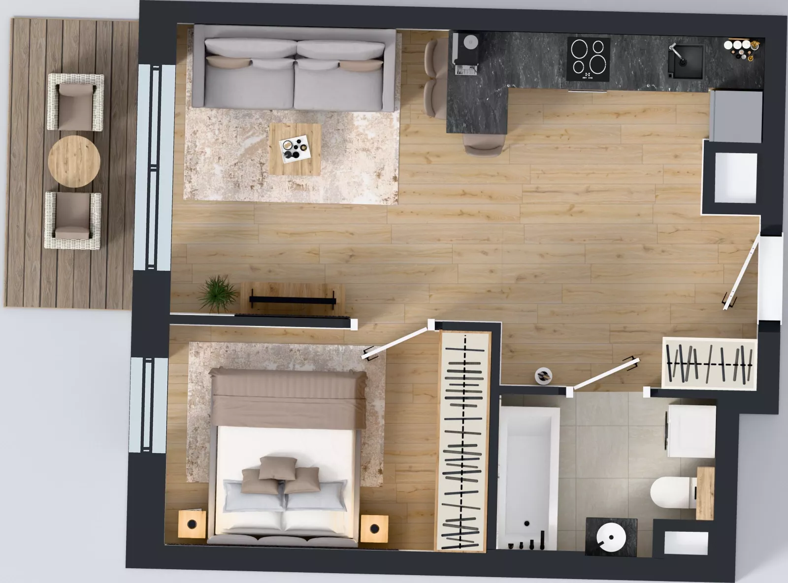 2 pokoje, mieszkanie 38,37 m², piętro 5, oferta nr 1.C.5.01, Murapol Forum, Łódź, Śródmieście, ul. Targowa