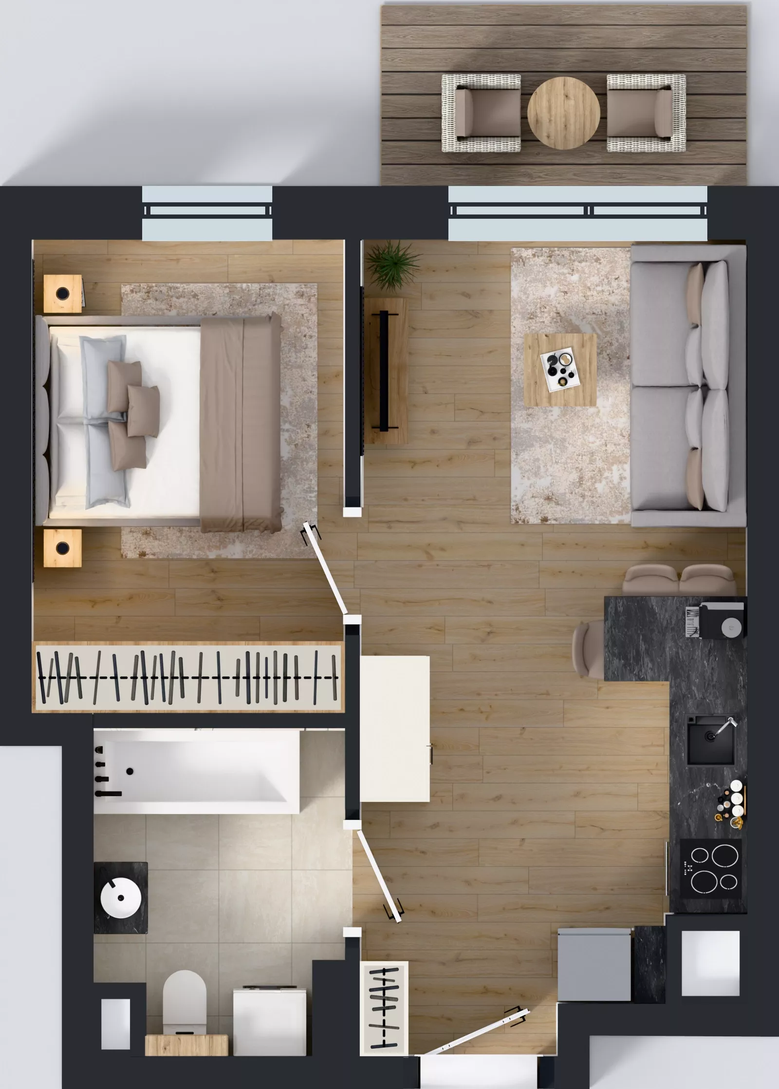 1 pokój, mieszkanie 36,34 m², piętro 5, oferta nr 1.D.5.09, Murapol Forum, Łódź, Śródmieście, ul. Targowa