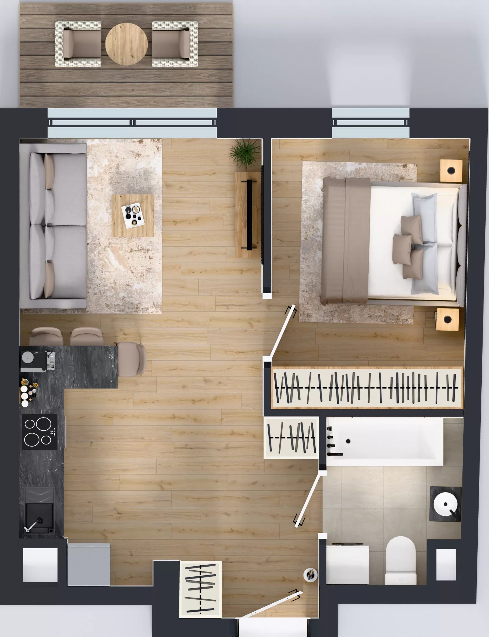 1 pokój, mieszkanie 39,08 m², piętro 5, oferta nr 1.D.5.11, Murapol Forum, Łódź, Śródmieście, ul. Targowa