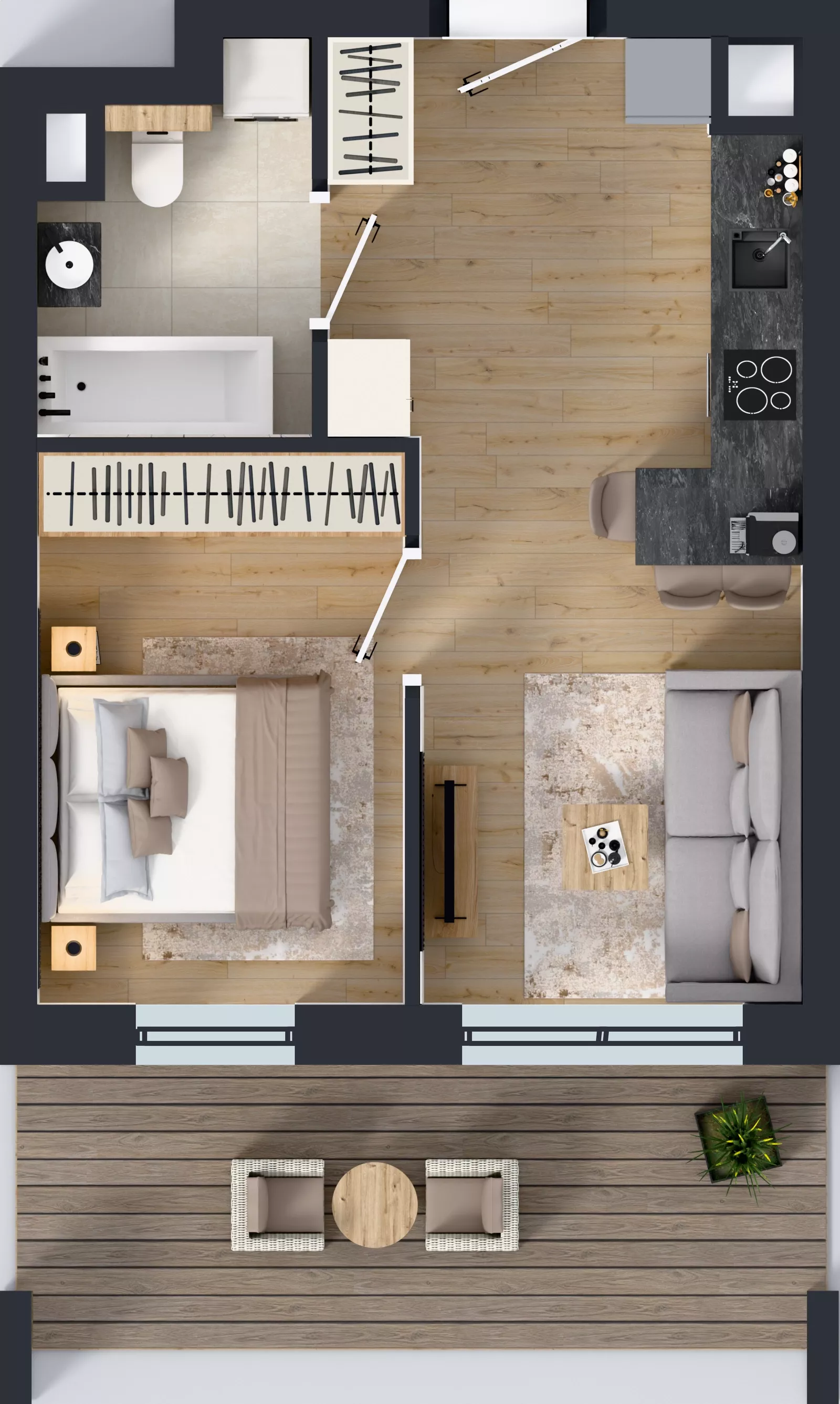 2 pokoje, mieszkanie 34,41 m², piętro 6, oferta nr 1.D.6.03, Murapol Forum, Łódź, Śródmieście, ul. Targowa