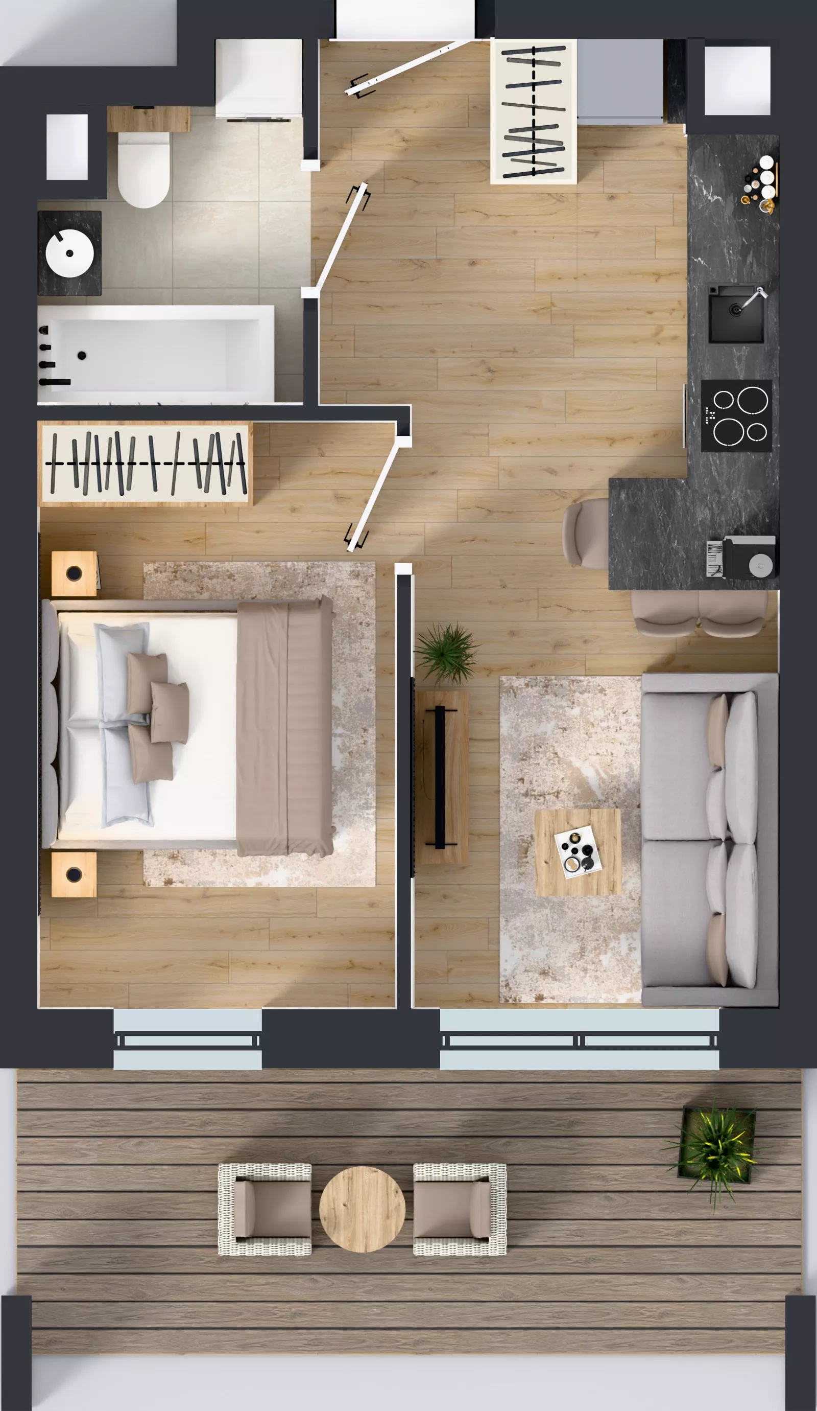 2 pokoje, mieszkanie 33,13 m², piętro 6, oferta nr 1.D.6.04, Murapol Forum, Łódź, Śródmieście, ul. Targowa