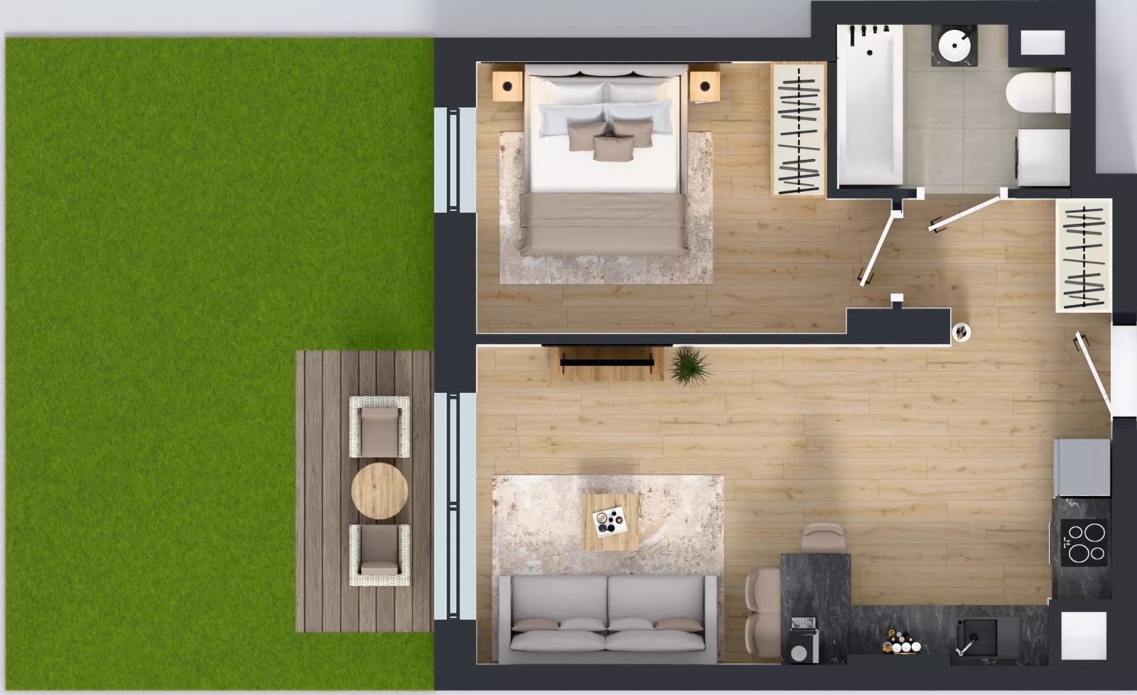 1 pokój, mieszkanie 41,54 m², parter, oferta nr 2.B.0.01, Murapol Forum, Łódź, Śródmieście, ul. Targowa