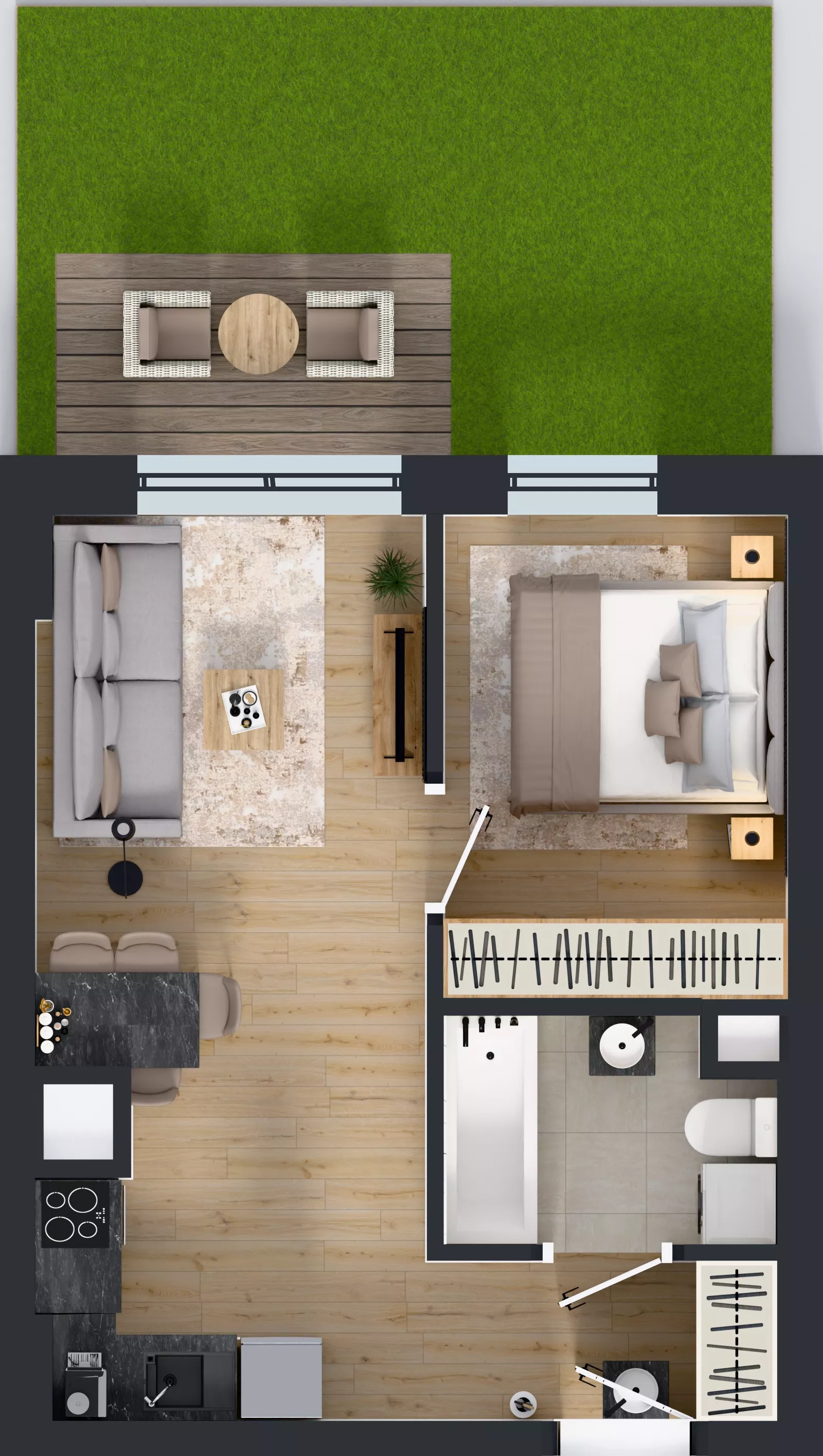 1 pokój, mieszkanie 35,32 m², parter, oferta nr 2.B.0.07, Murapol Forum, Łódź, Śródmieście, ul. Targowa