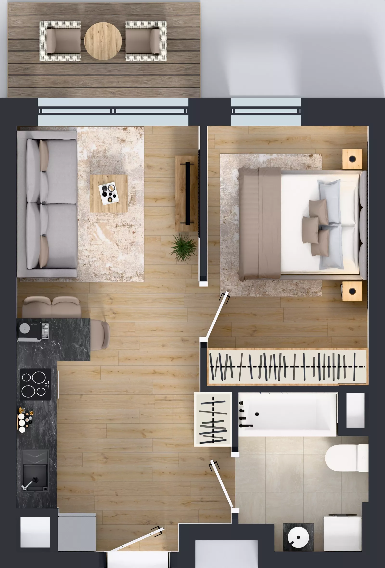 1 pokój, mieszkanie 35,09 m², piętro 1, oferta nr 2.A.1.01, Murapol Forum, Łódź, Śródmieście, ul. Targowa