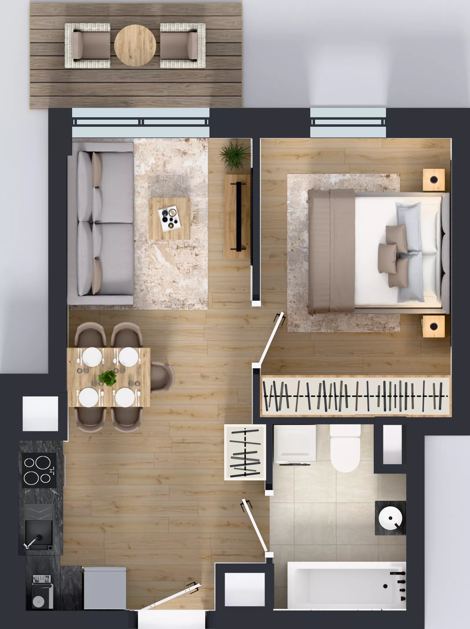 1 pokój, mieszkanie 35,65 m², piętro 1, oferta nr 2.A.1.10, Murapol Forum, Łódź, Śródmieście, ul. Targowa