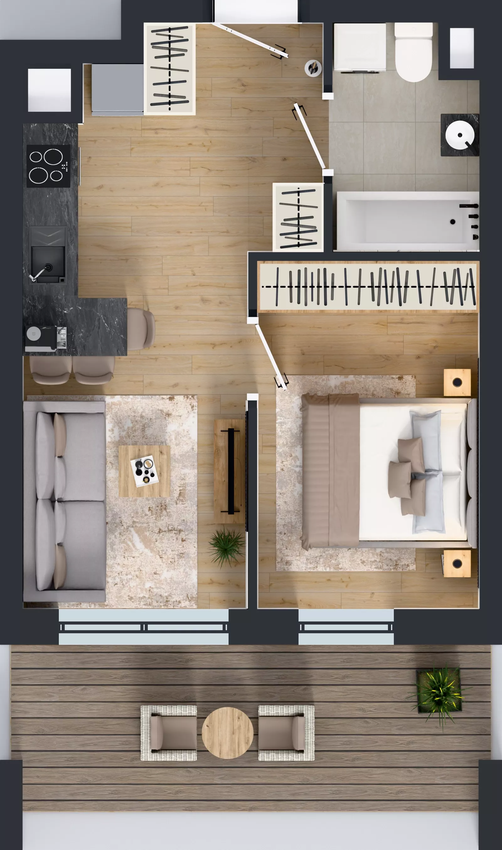 2 pokoje, mieszkanie 33,69 m², piętro 1, oferta nr 2.B.1.09, Murapol Forum, Łódź, Śródmieście, ul. Targowa