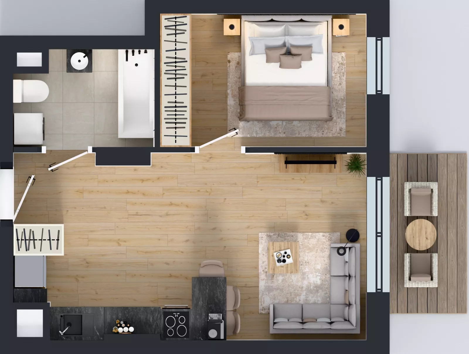 2 pokoje, mieszkanie 38,67 m², piętro 2, oferta nr 2.B.2.07, Murapol Forum, Łódź, Śródmieście, ul. Targowa