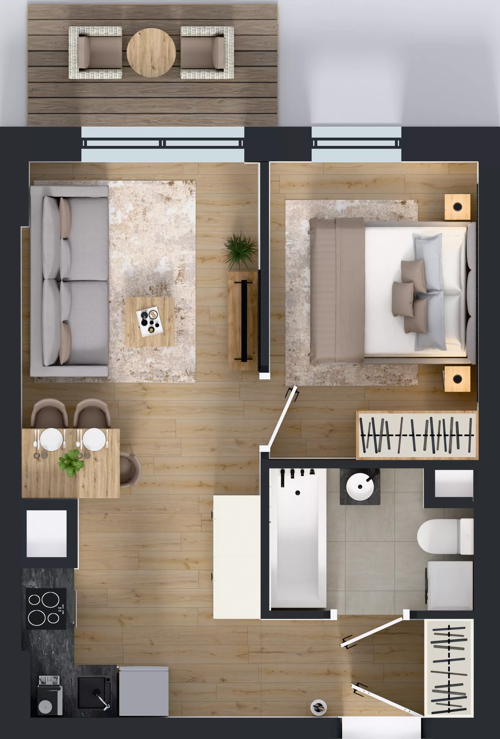 1 pokój, mieszkanie 35,73 m², piętro 2, oferta nr 2.B.2.11, Murapol Forum, Łódź, Śródmieście, ul. Targowa