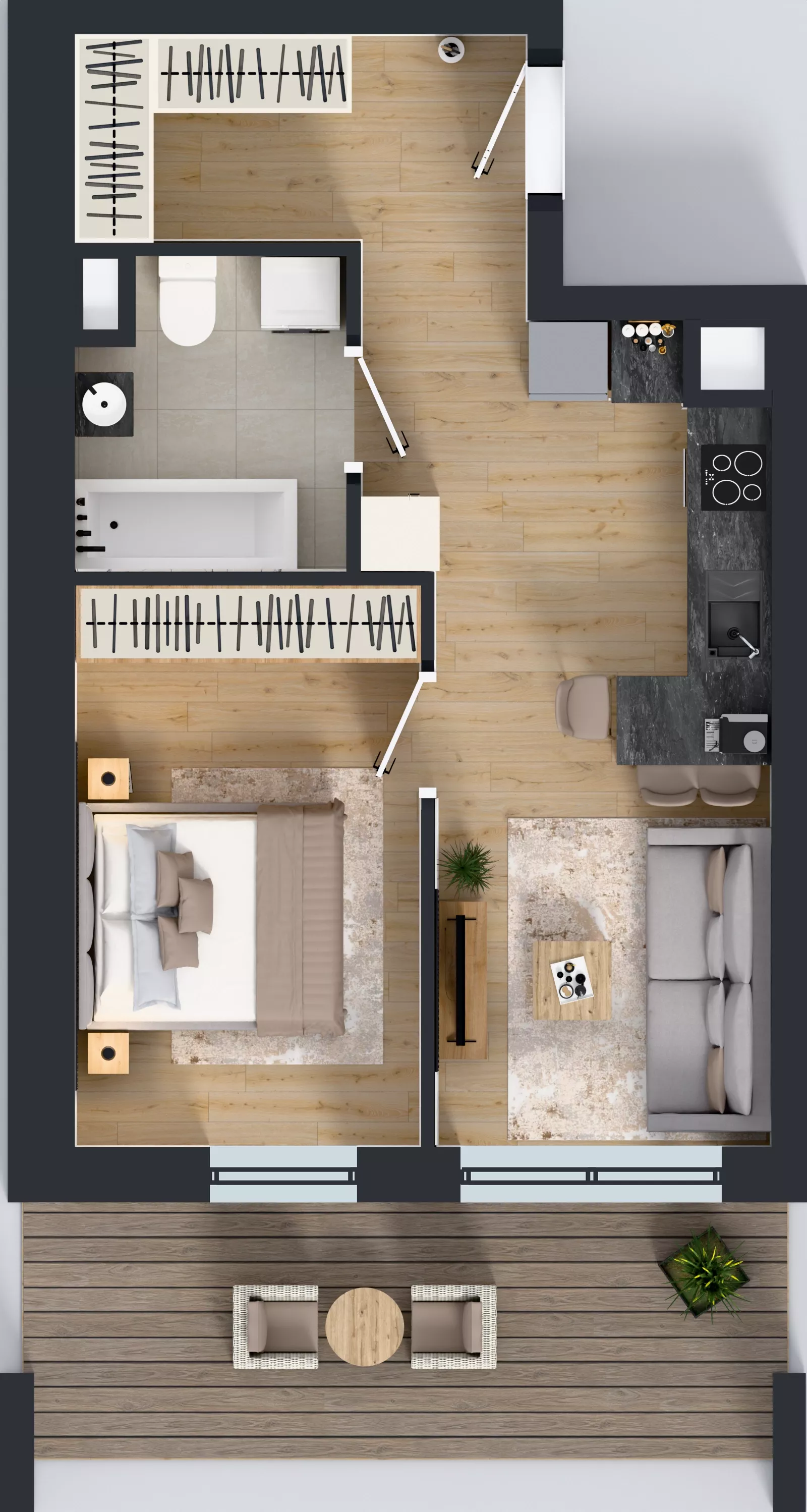 2 pokoje, mieszkanie 39,59 m², piętro 3, oferta nr 2.B.3.10, Murapol Forum, Łódź, Śródmieście, ul. Targowa