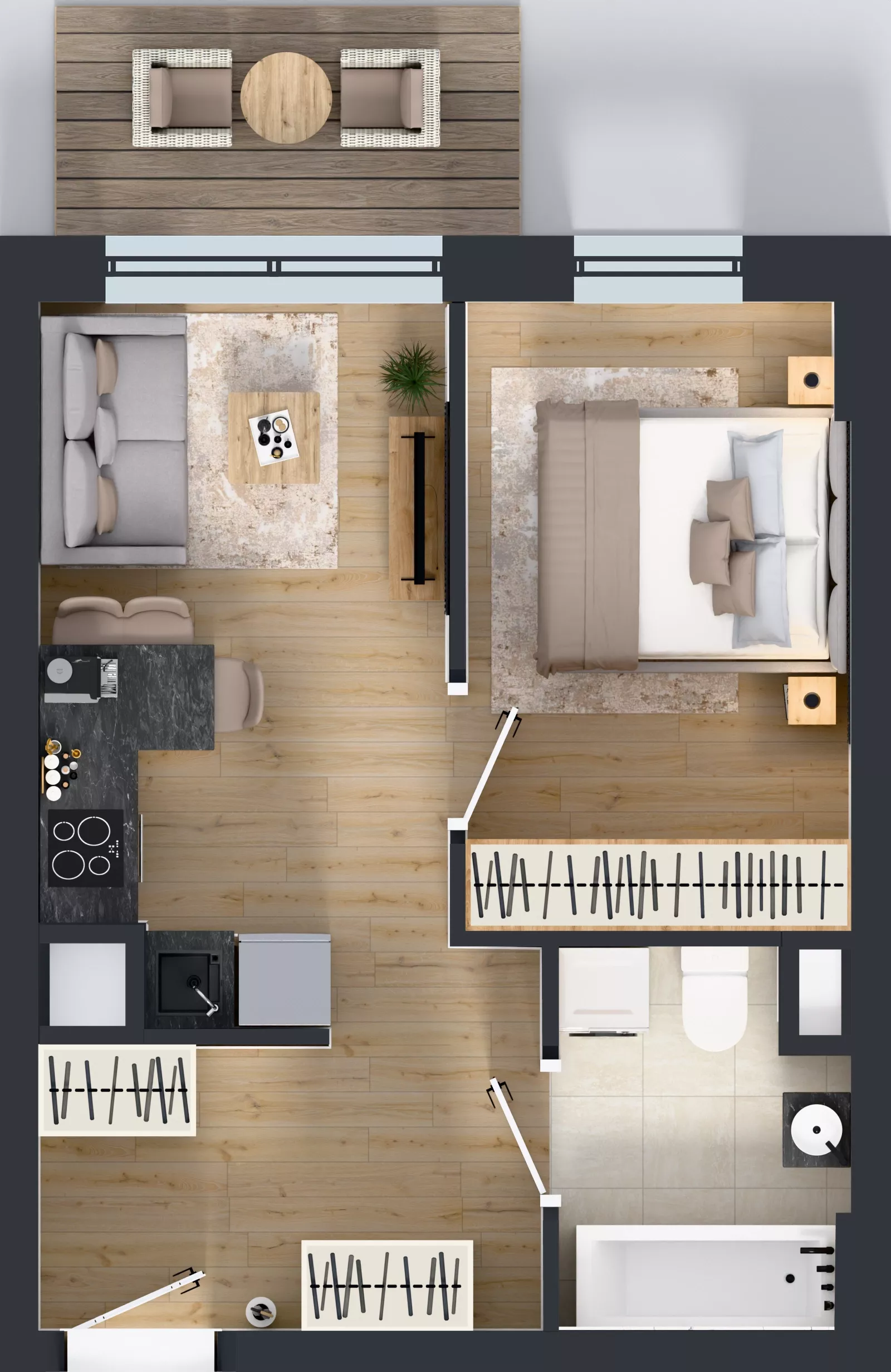 1 pokój, mieszkanie 33,93 m², piętro 4, oferta nr 2.A.4.02, Murapol Forum, Łódź, Śródmieście, ul. Targowa