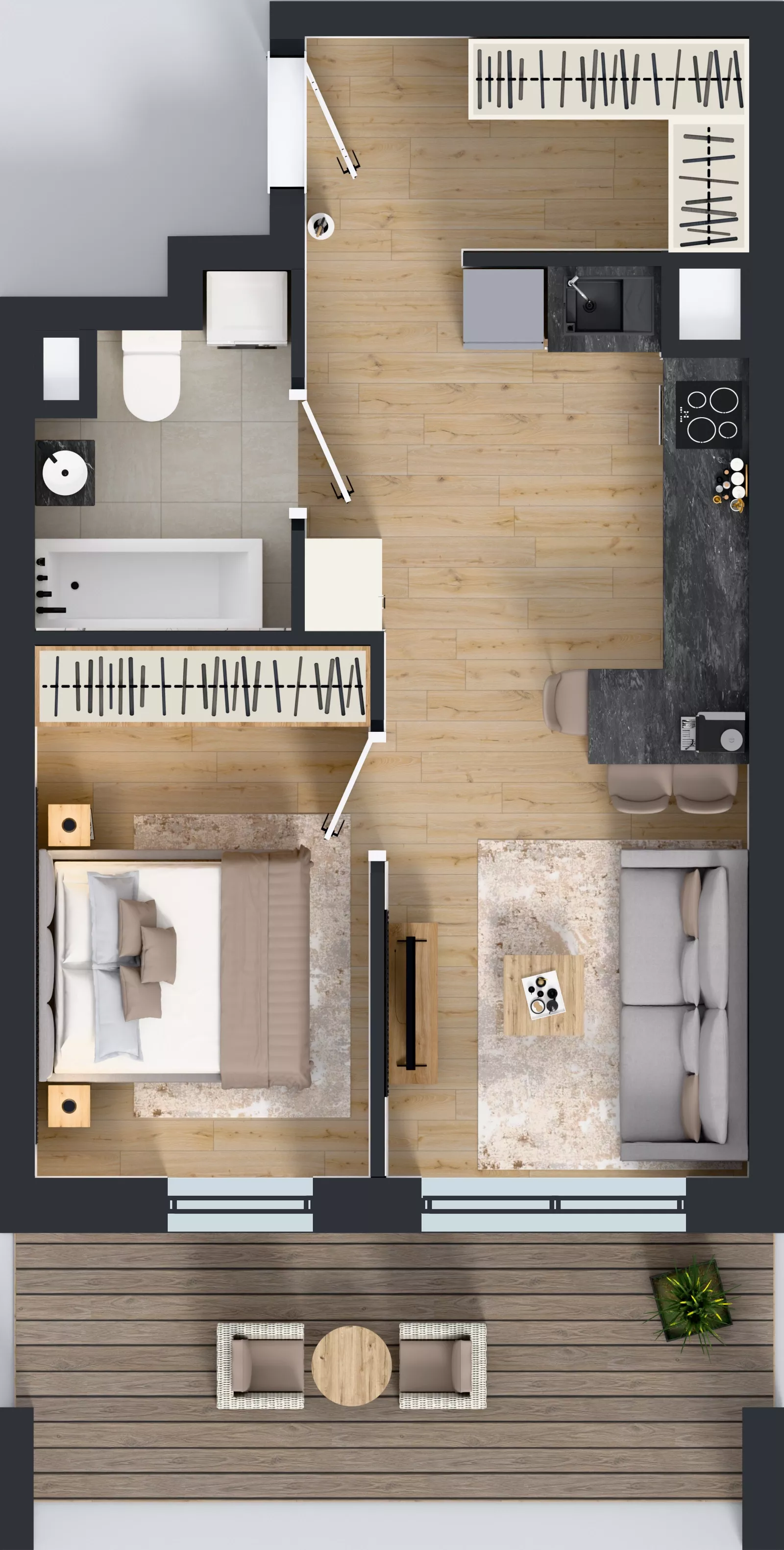 2 pokoje, mieszkanie 39,69 m², piętro 6, oferta nr 2.A.6.03, Murapol Forum, Łódź, Śródmieście, ul. Targowa