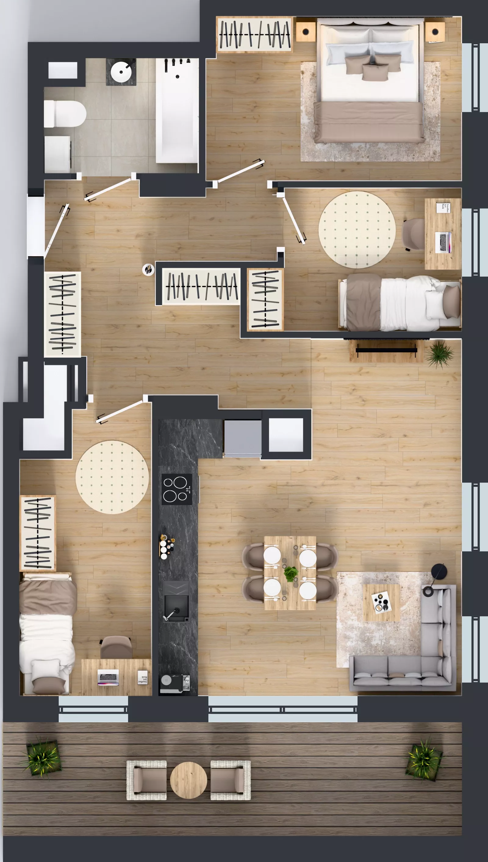 4 pokoje, mieszkanie 69,75 m², piętro 7, oferta nr 2.B.7.07, Murapol Forum, Łódź, Śródmieście, ul. Targowa