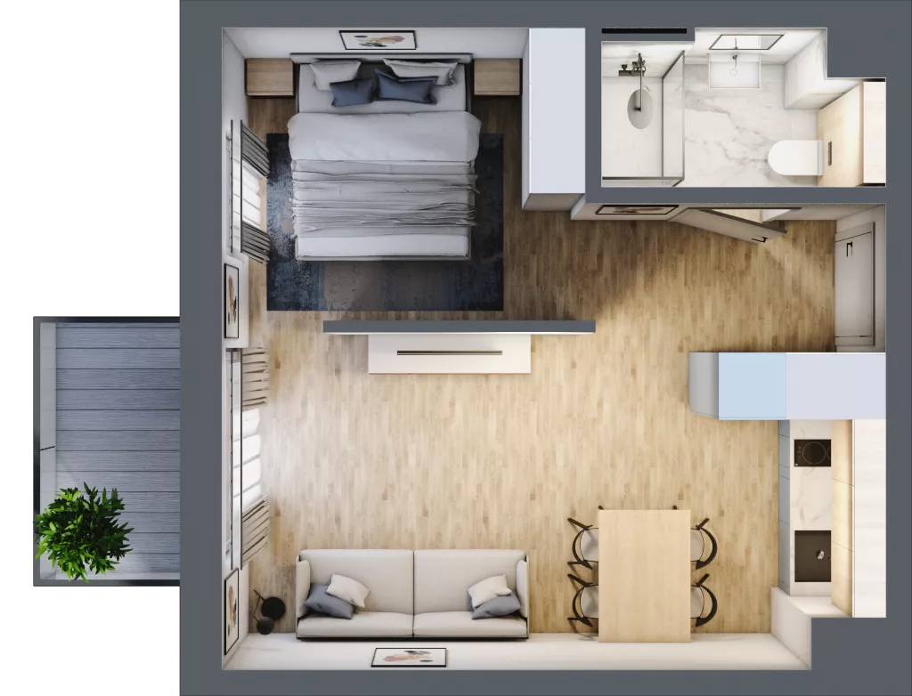 2 pokoje, mieszkanie 33,17 m², piętro 1, oferta nr L135, Bel Mare Home, Międzyzdroje, ul. Nowomyśliwska