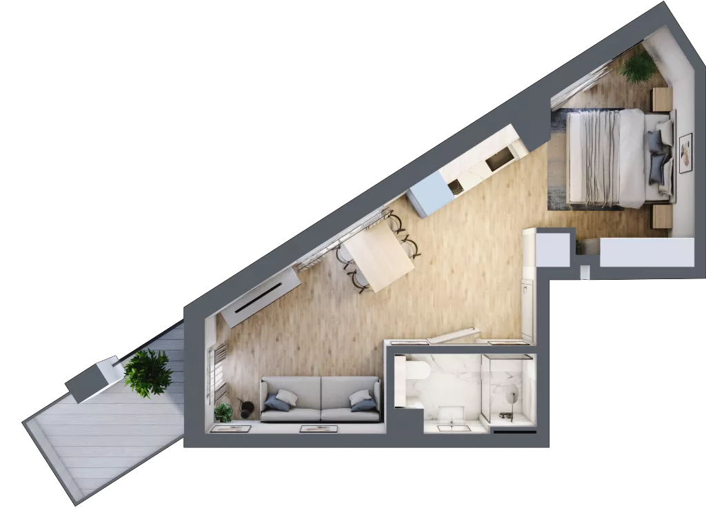 2 pokoje, mieszkanie 32,89 m², piętro 1, oferta nr L143, Bel Mare Home, Międzyzdroje, ul. Nowomyśliwska