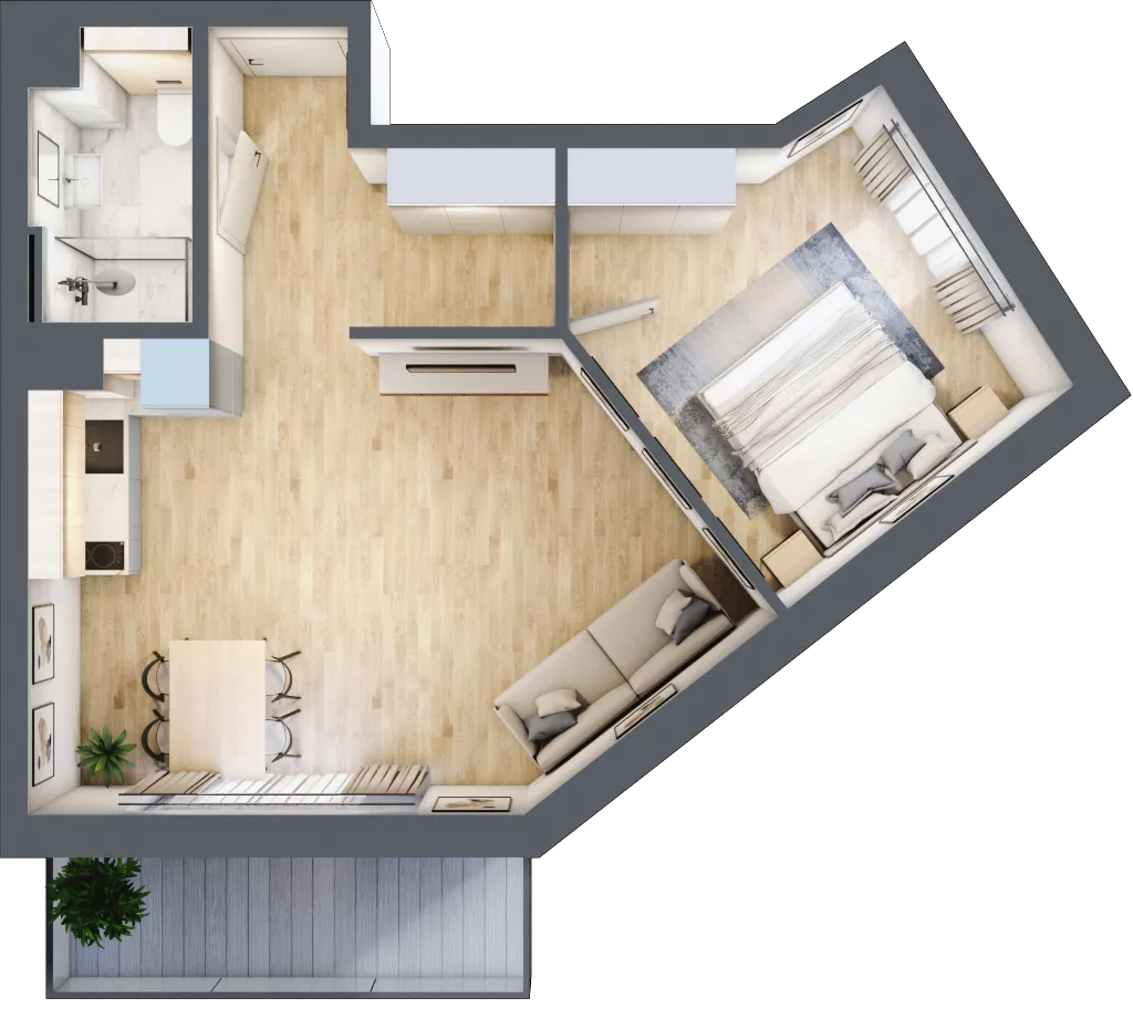 2 pokoje, apartament 44,67 m², piętro 1, oferta nr L144, Bel Mare Home, Międzyzdroje, ul. Nowomyśliwska