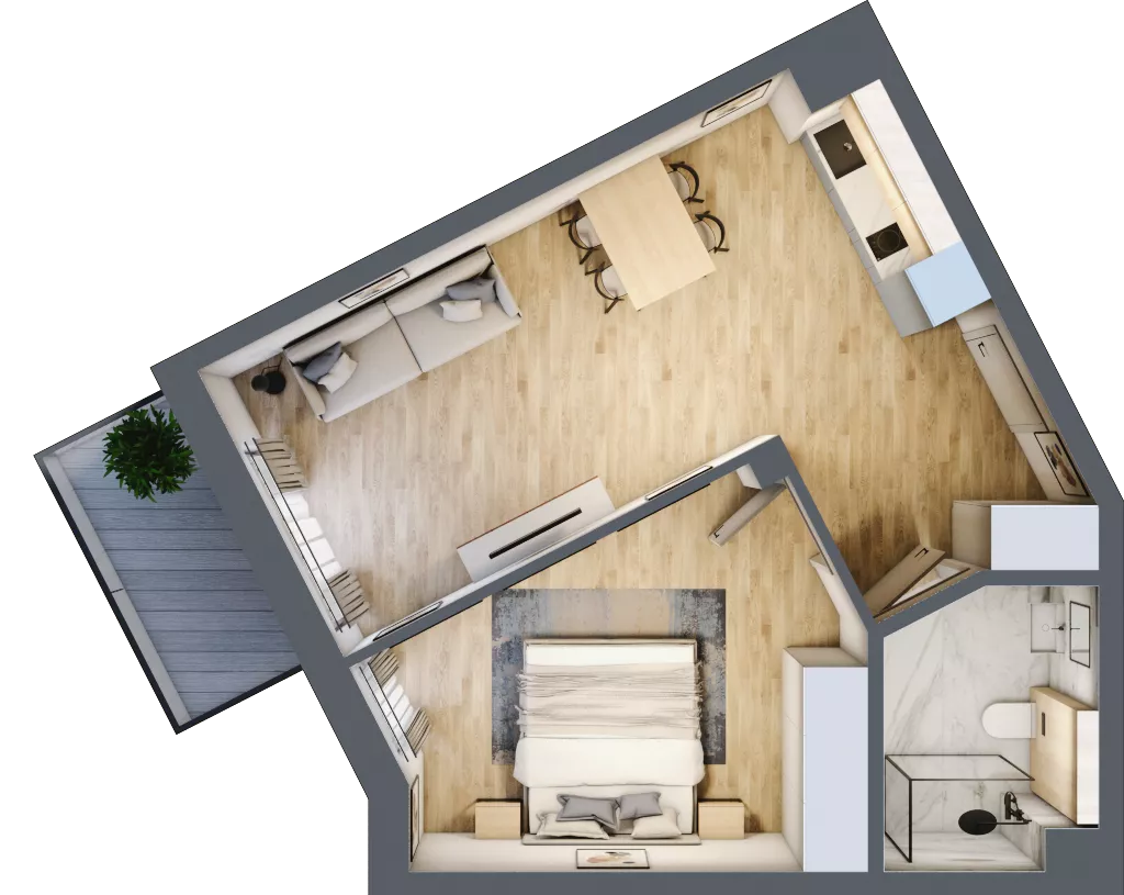 2 pokoje, mieszkanie 43,92 m², piętro 2, oferta nr L207, Bel Mare Home, Międzyzdroje, ul. Nowomyśliwska