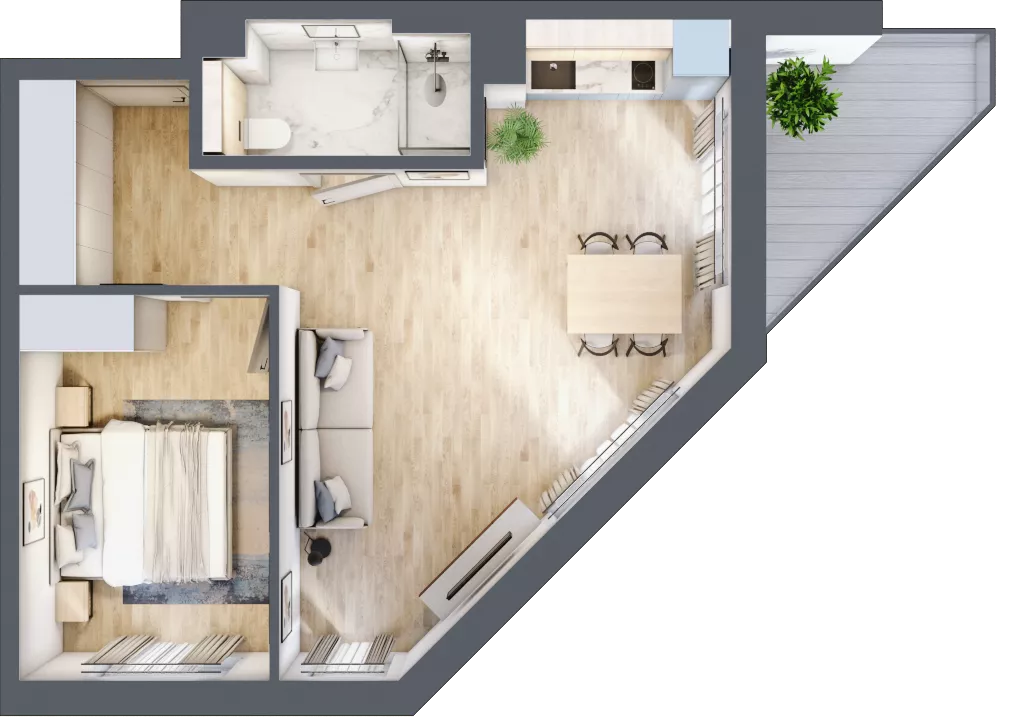 2 pokoje, mieszkanie 44,43 m², piętro 2, oferta nr L232, Bel Mare Home, Międzyzdroje, ul. Nowomyśliwska