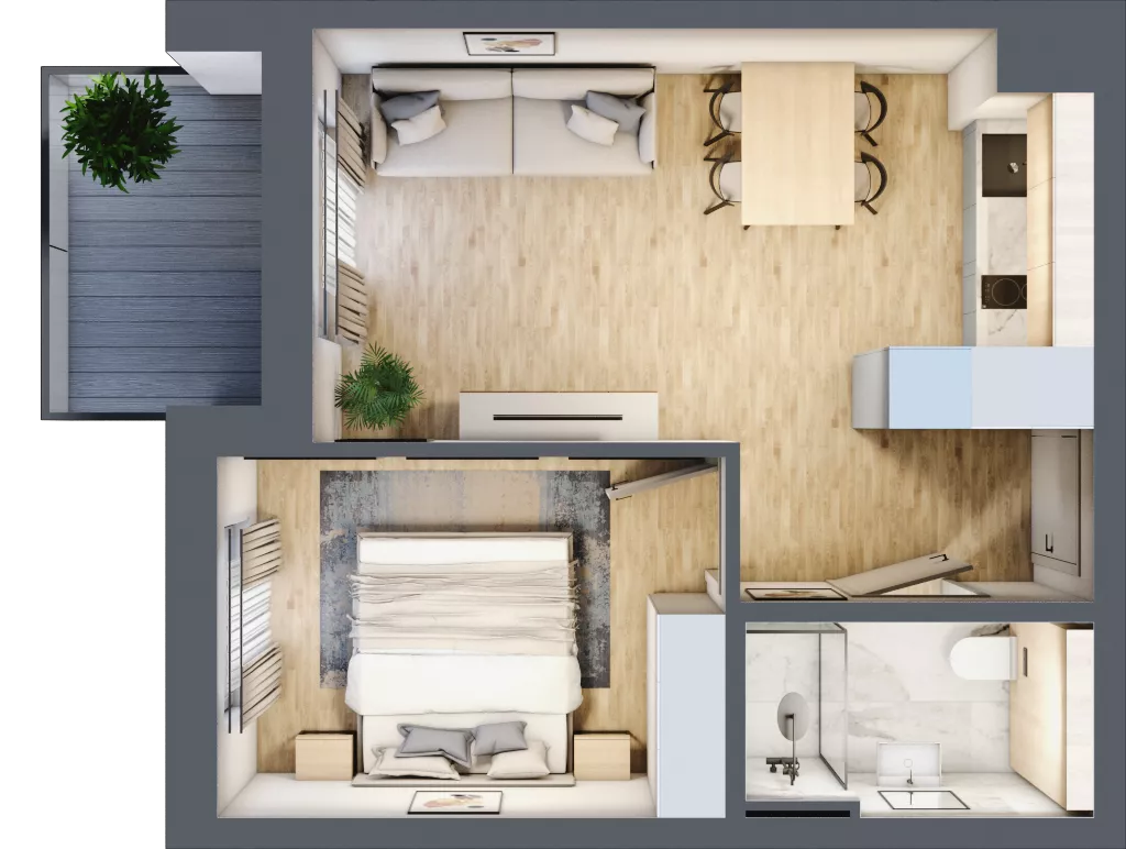 2 pokoje, apartament 33,75 m², piętro 4, oferta nr L401, Bel Mare Home, Międzyzdroje, ul. Nowomyśliwska