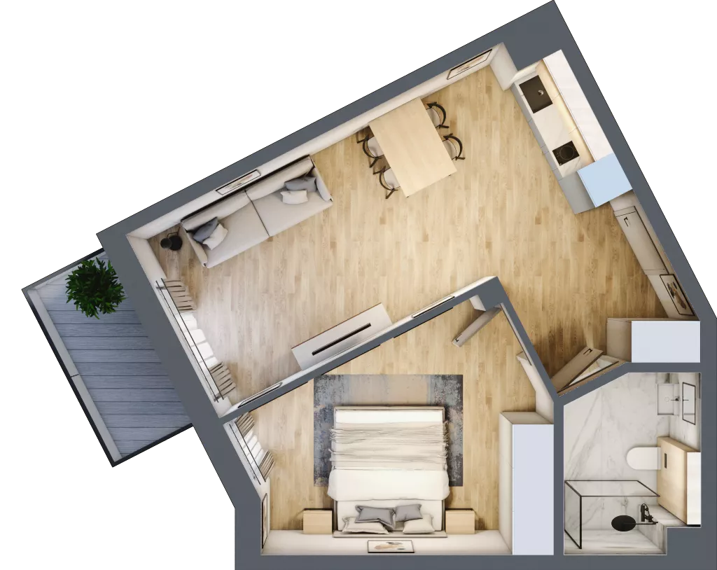 2 pokoje, mieszkanie 44,01 m², piętro 4, oferta nr L407, Bel Mare Home, Międzyzdroje, ul. Nowomyśliwska