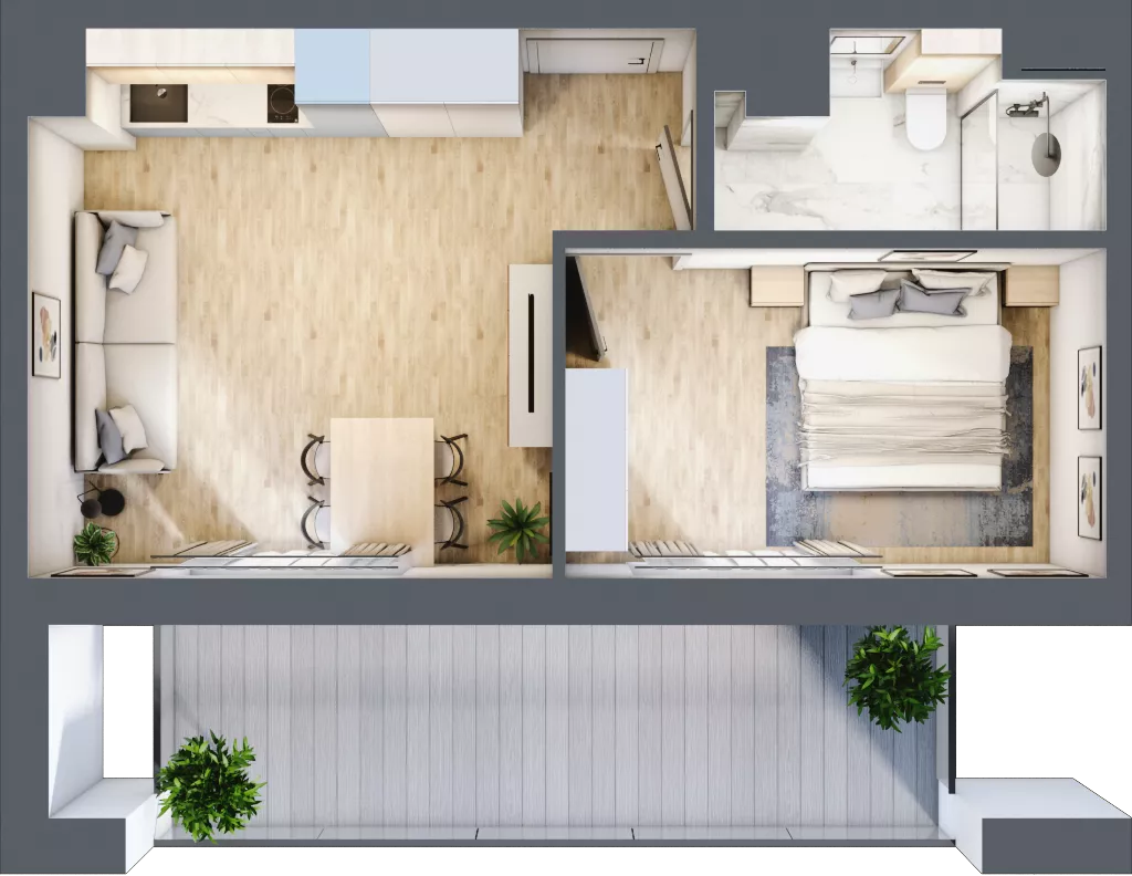 2 pokoje, mieszkanie 36,25 m², piętro 5, oferta nr L503, Bel Mare Home, Międzyzdroje, ul. Nowomyśliwska
