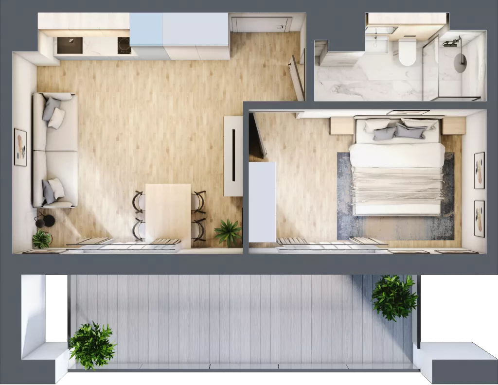 2 pokoje, mieszkanie 36,40 m², piętro 6, oferta nr L603, Bel Mare Home, Międzyzdroje, ul. Nowomyśliwska