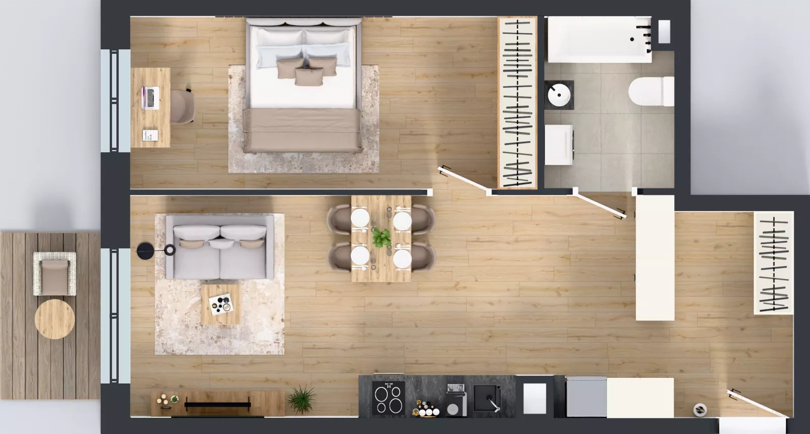2 pokoje, mieszkanie 52,44 m², piętro 1, oferta nr 2.M.07, Incepti Gaj 2, Wrocław, Gaj, Krzyki, ul. Żegiestowska 5